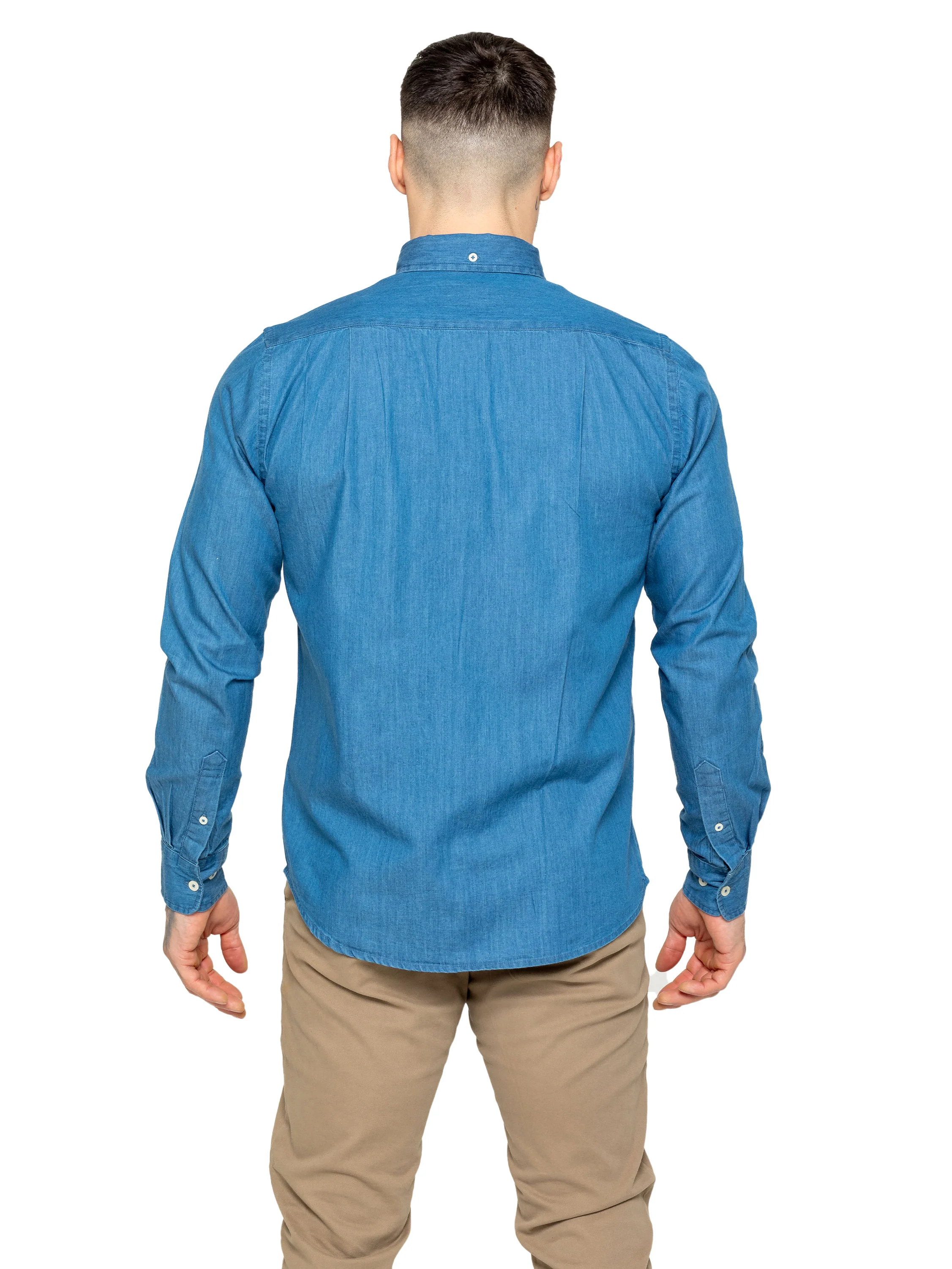 Grayson Classic Fit Shirt - Light Blue Denim - Image 5