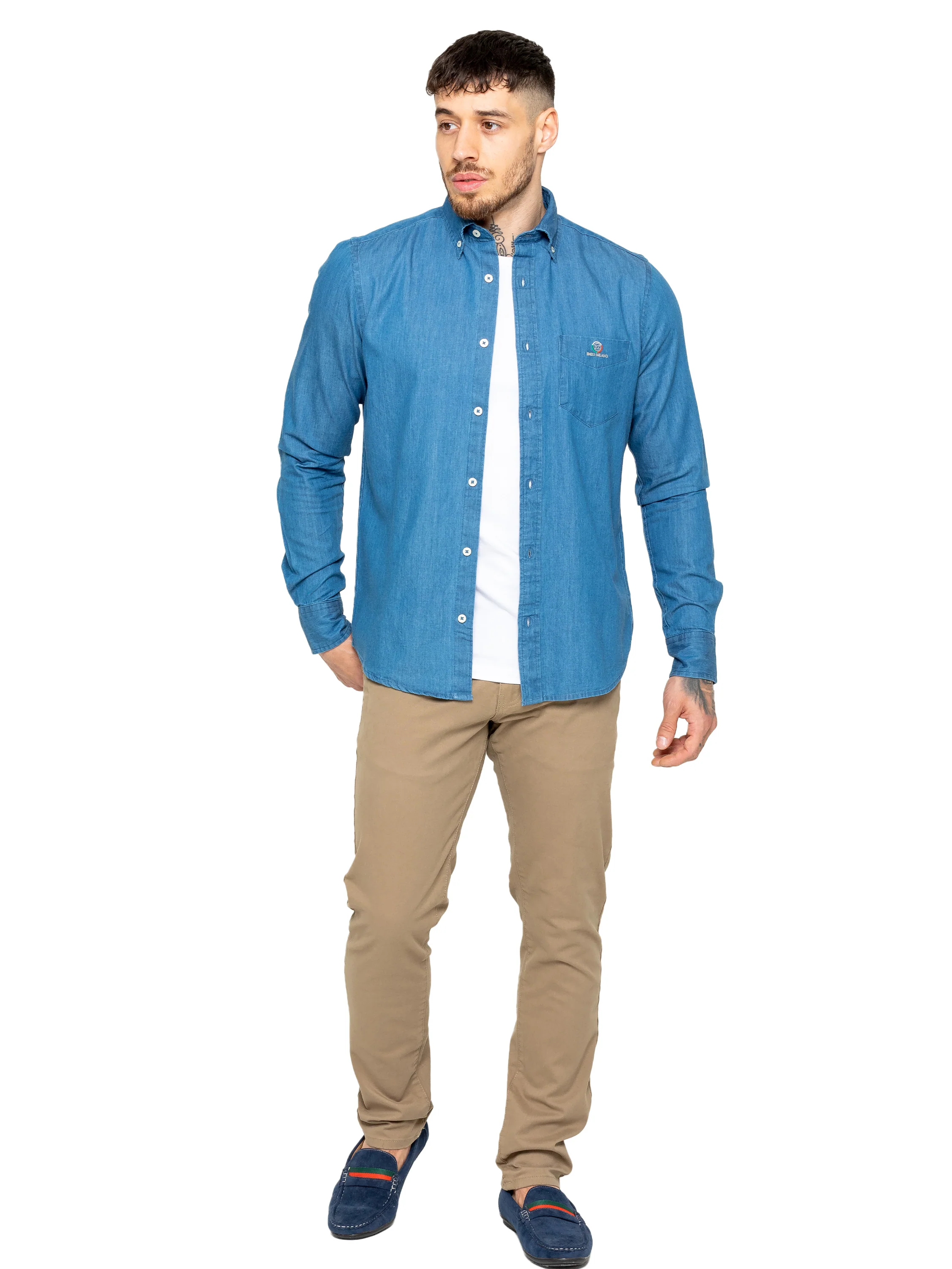 Grayson Classic Fit Shirt - Light Blue Denim - Image 6