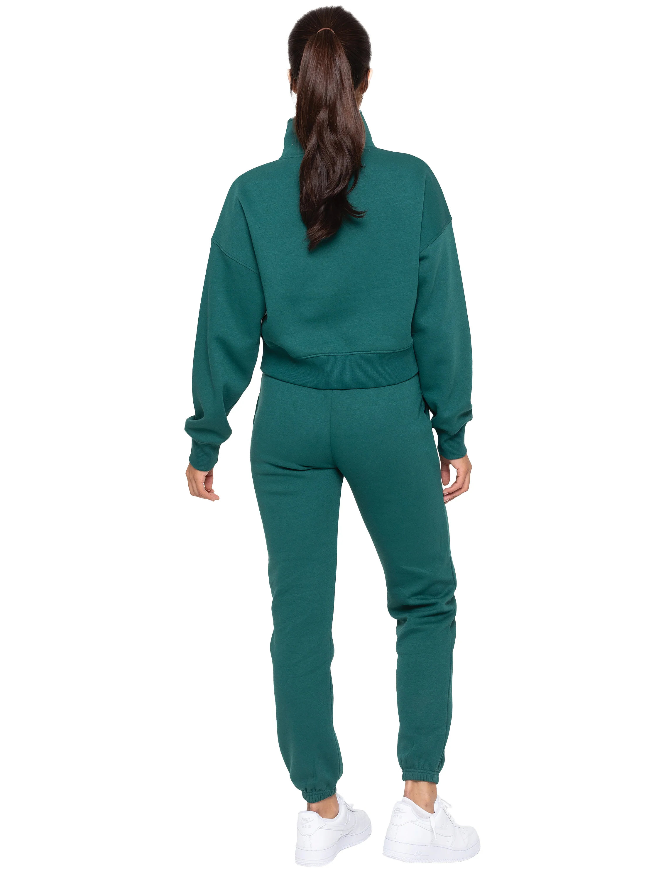Half Zip Pullover Sweatshirt - Forest Green - Image 6