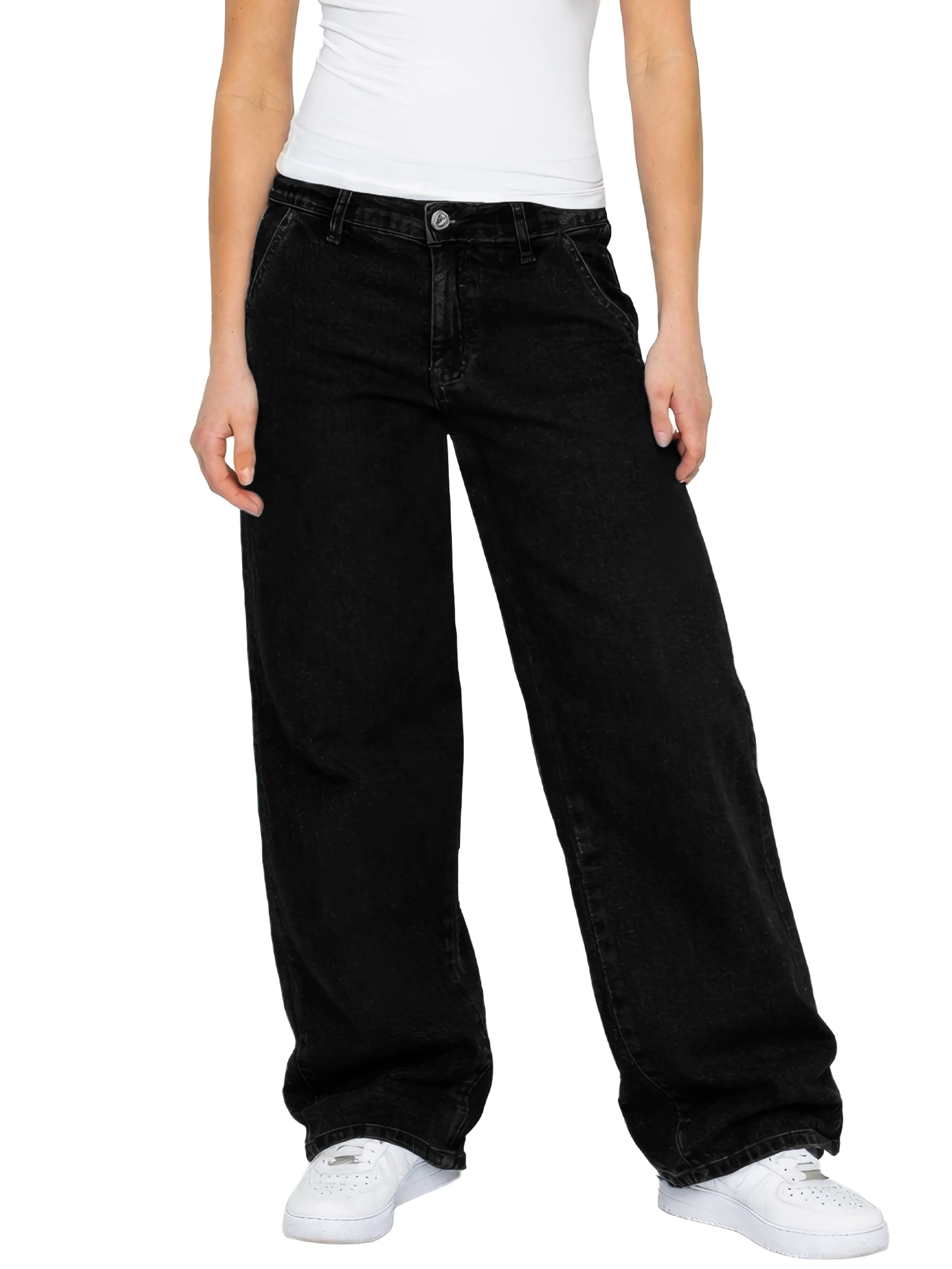 Isla Wide Leg Baggy Jeans - Black