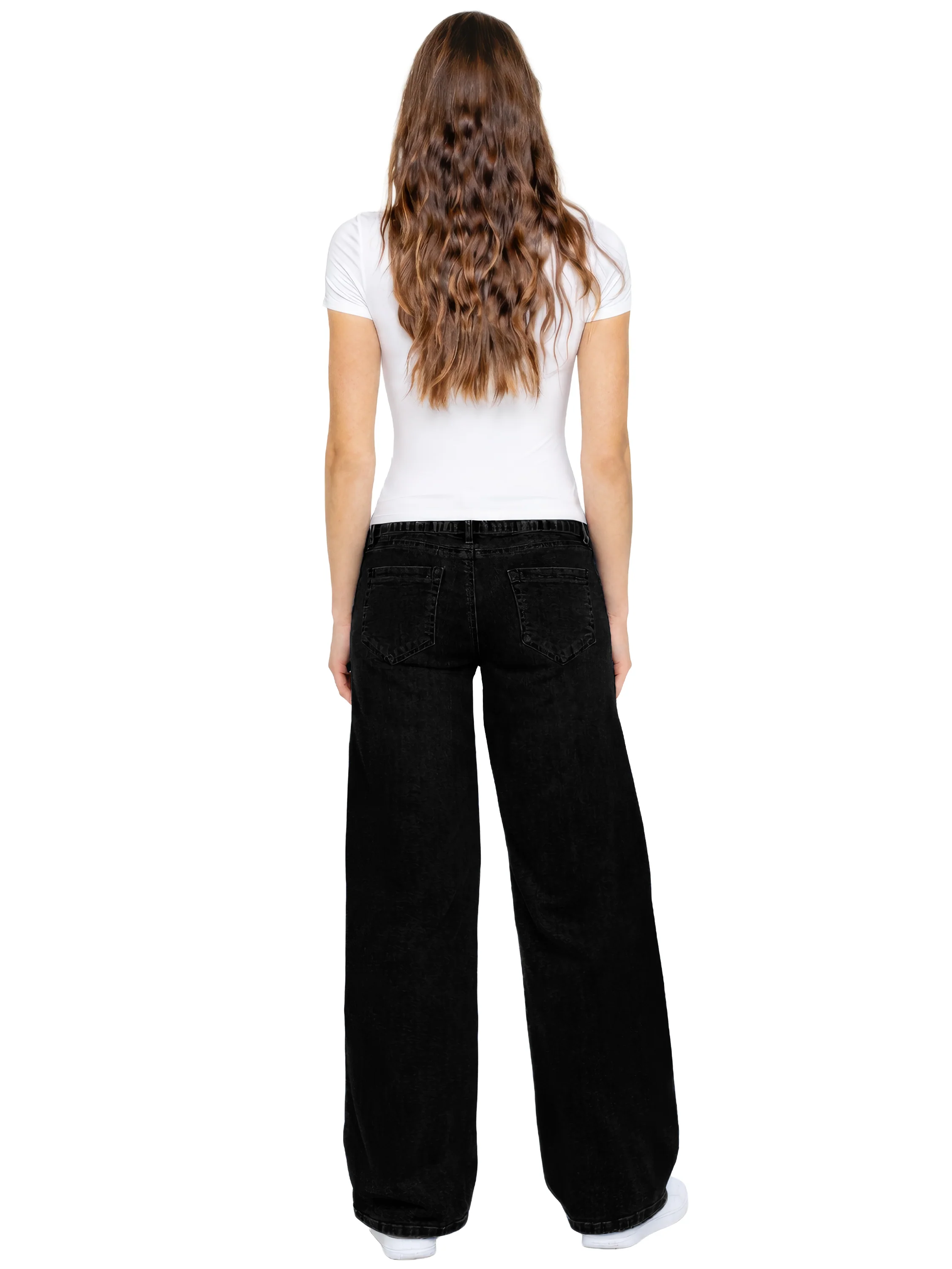 Isla Wide Leg Baggy Jeans - Black - Image 5
