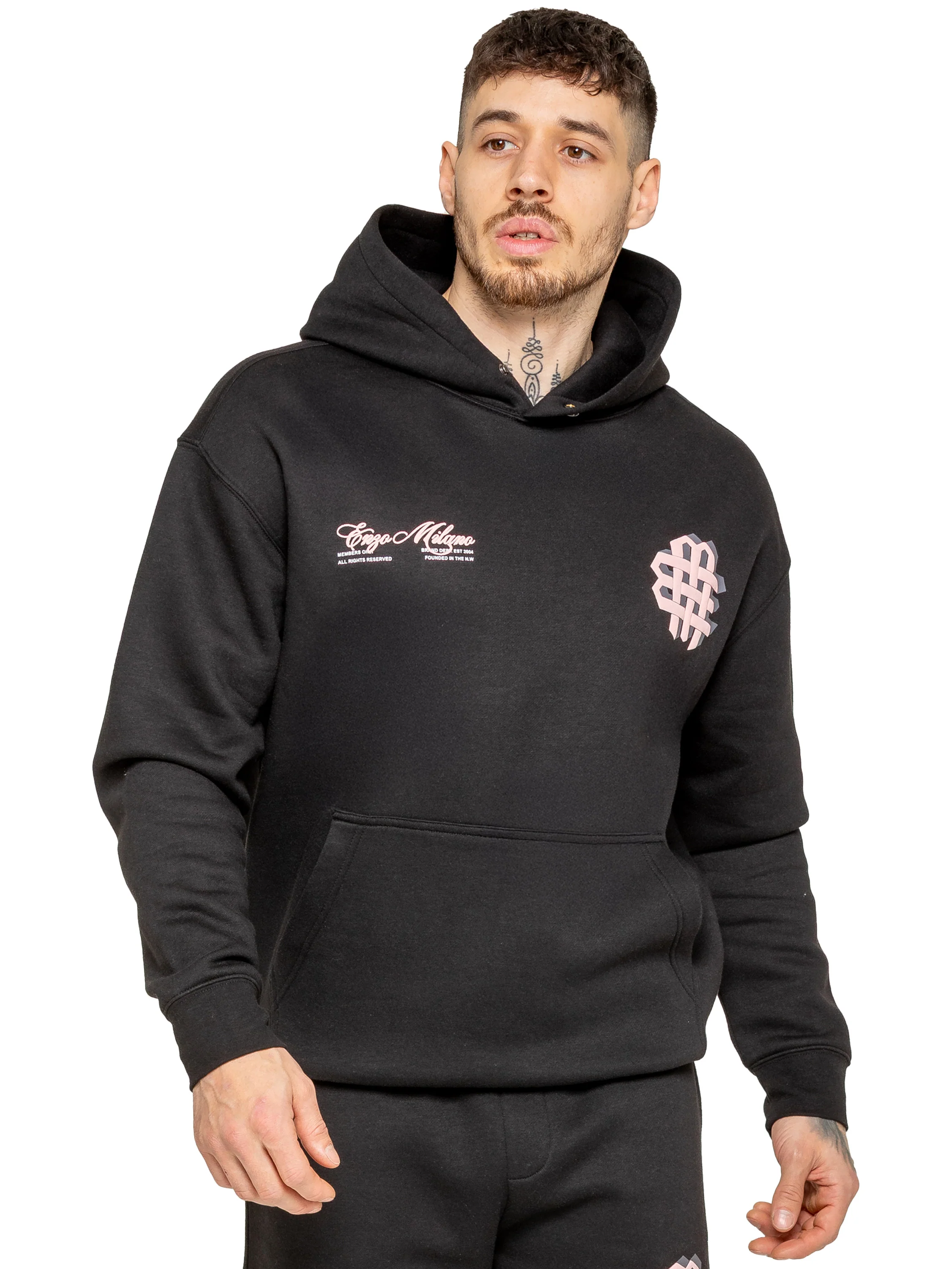 Jaques Applique Pullover Hoodie - Black