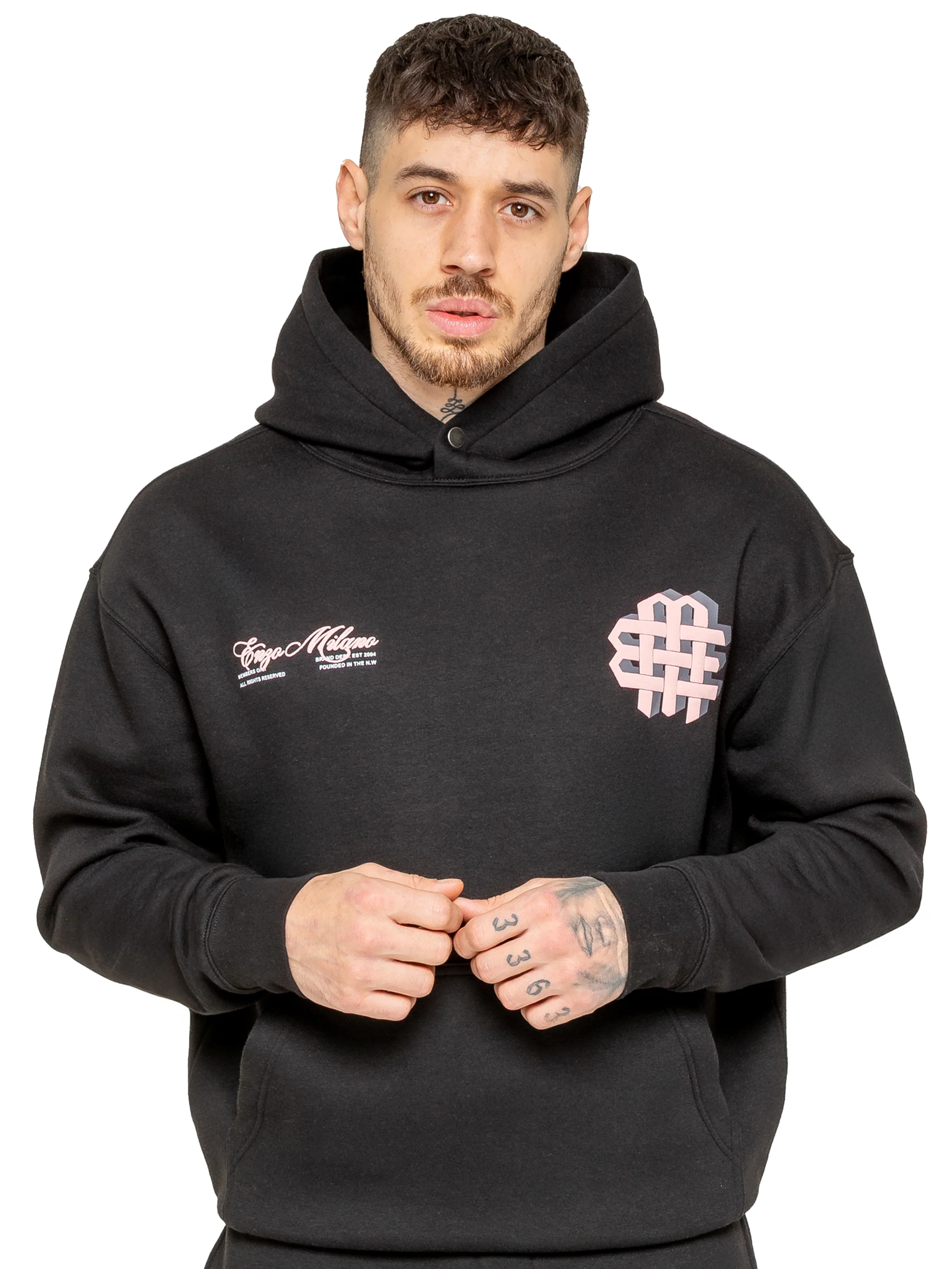 Jaques Applique Pullover Hoodie - Black - Image 4