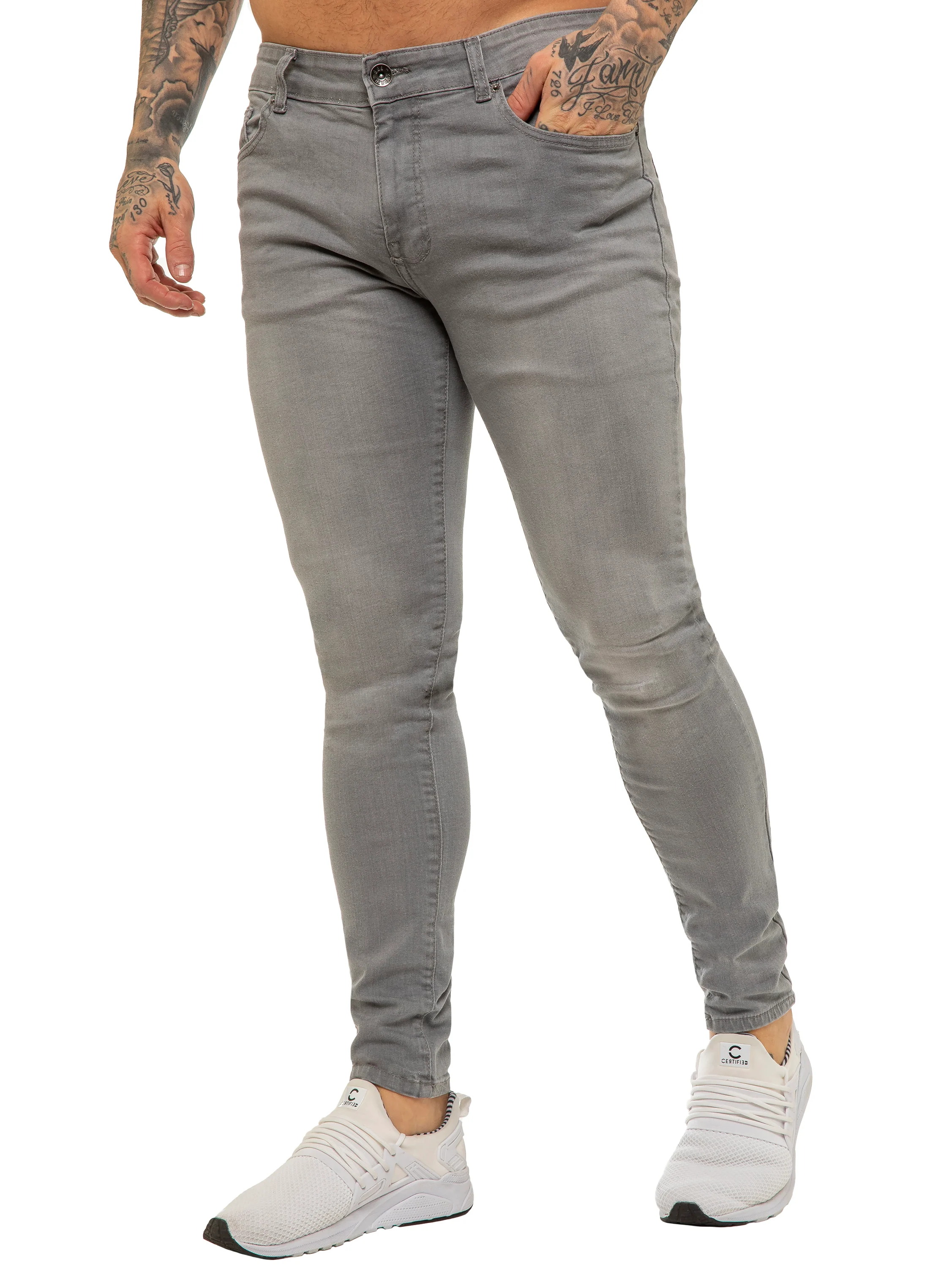 Julian Skinny Stretch Jeans - Grey