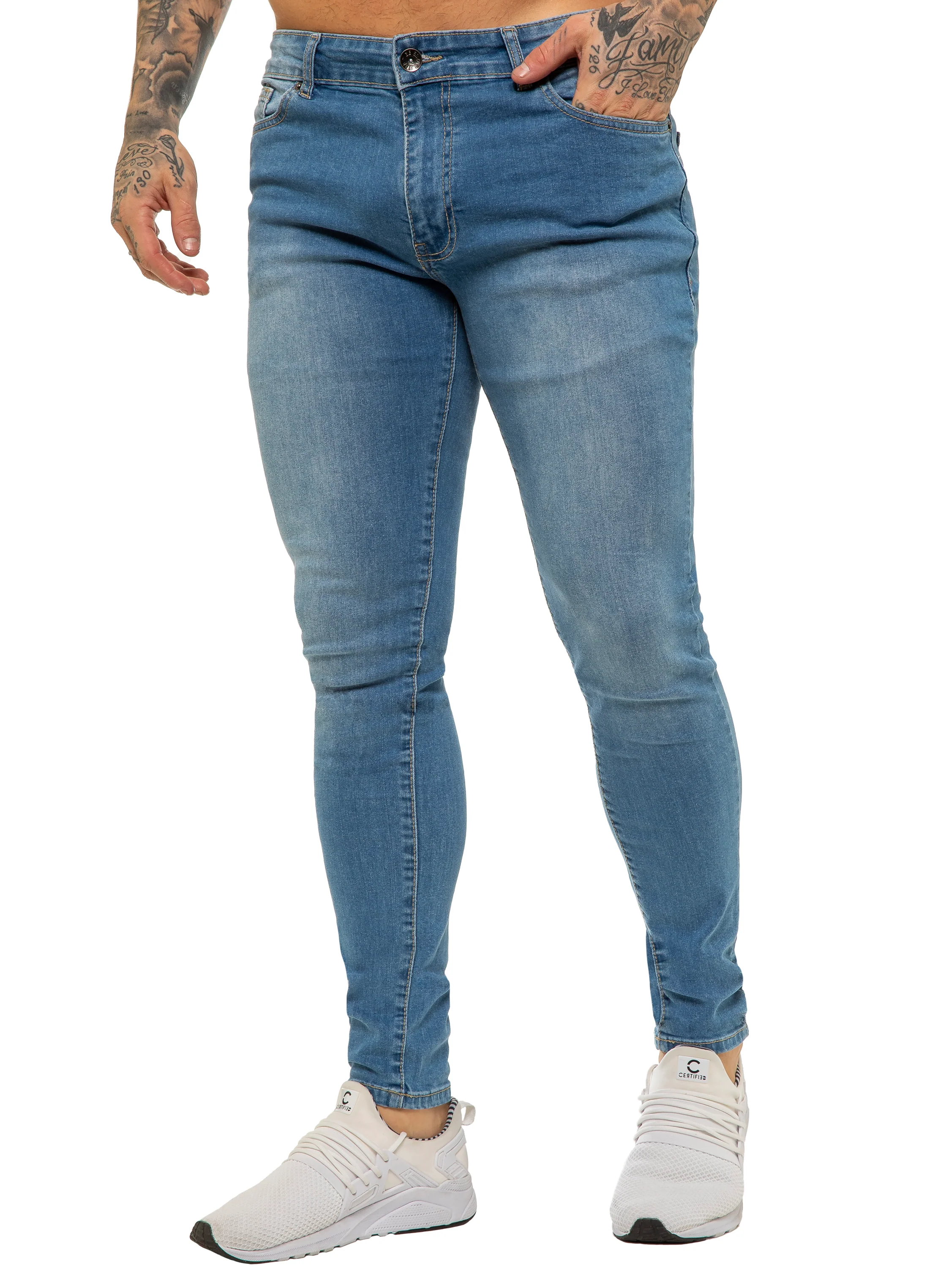 Julian Skinny Stretch Jeans - Light Blue - Image 3