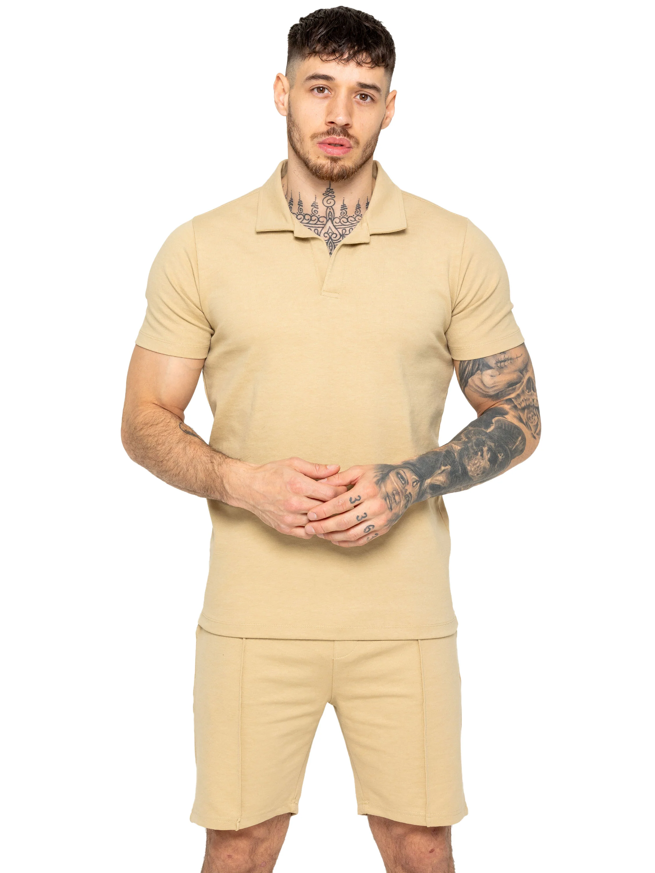 Kade Polo Shirt and Shorts Set - Stone - Image 5