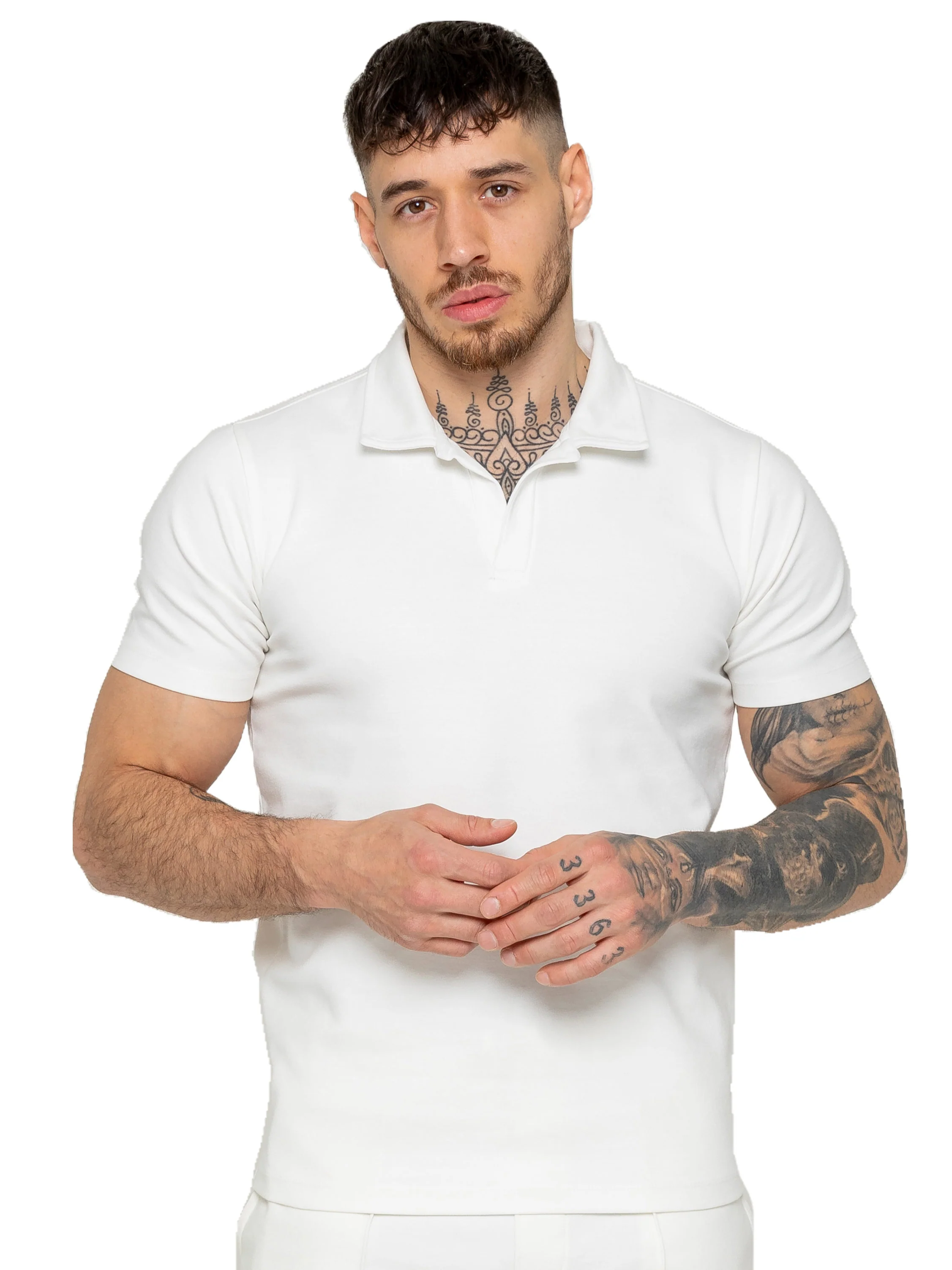 Kade Short Sleeve Polo Shirt - Off White