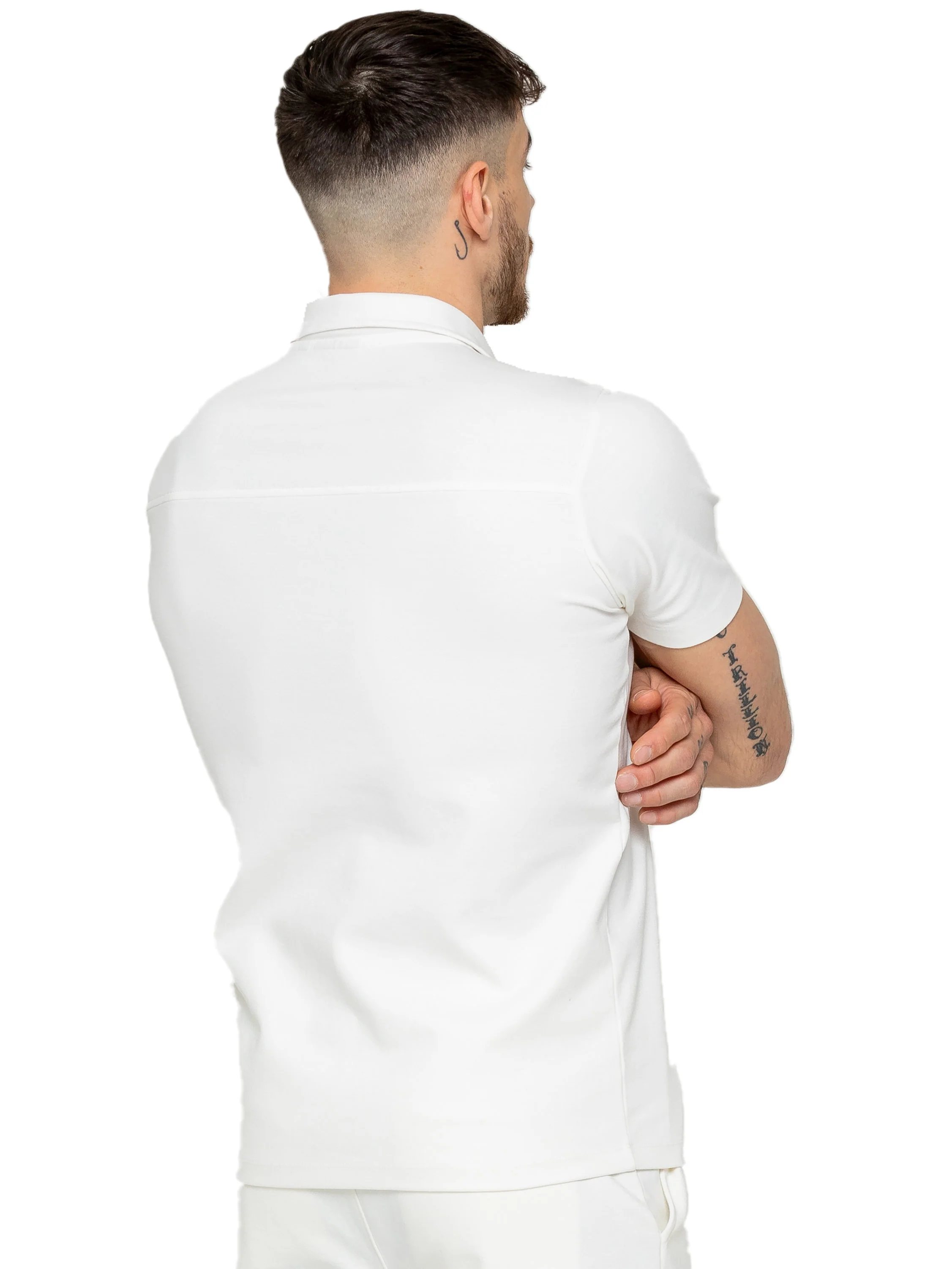 Kade Short Sleeve Polo Shirt - Off White - Image 5