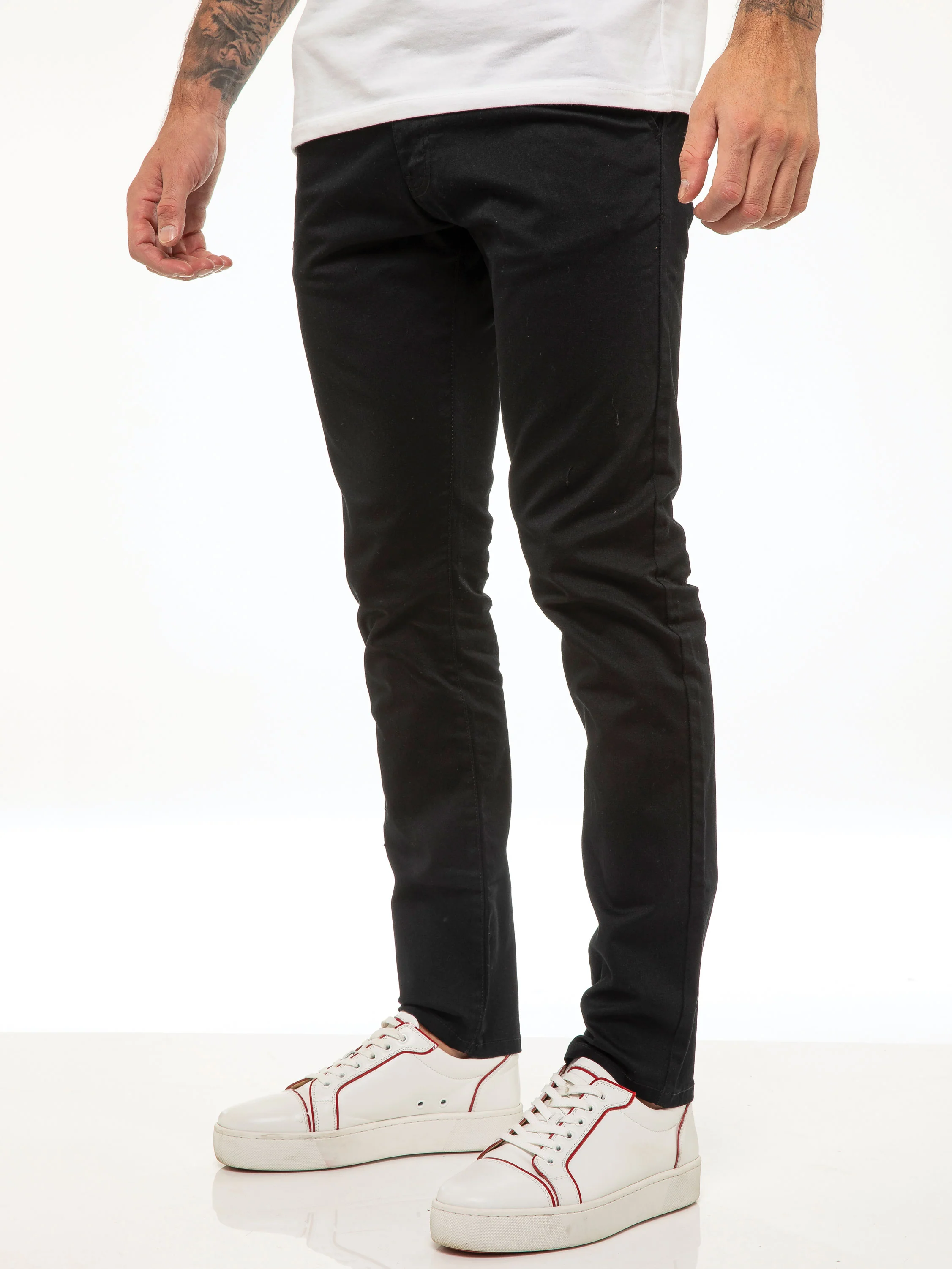 Kaiden Slim Stretch Trousers - Black - Image 2