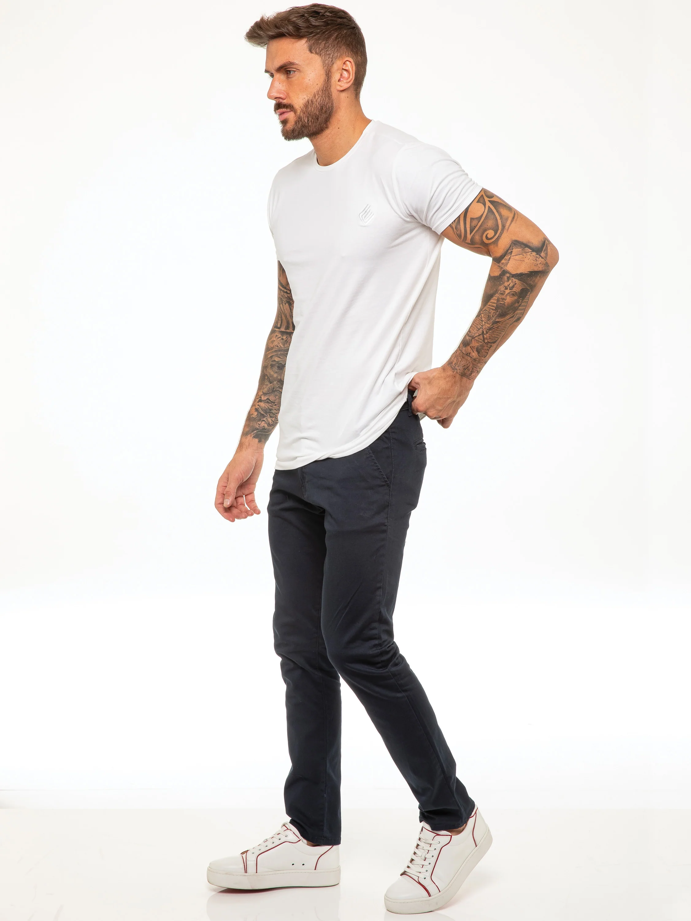 Kaiden Slim Stretch Trousers - Blue - Image 3