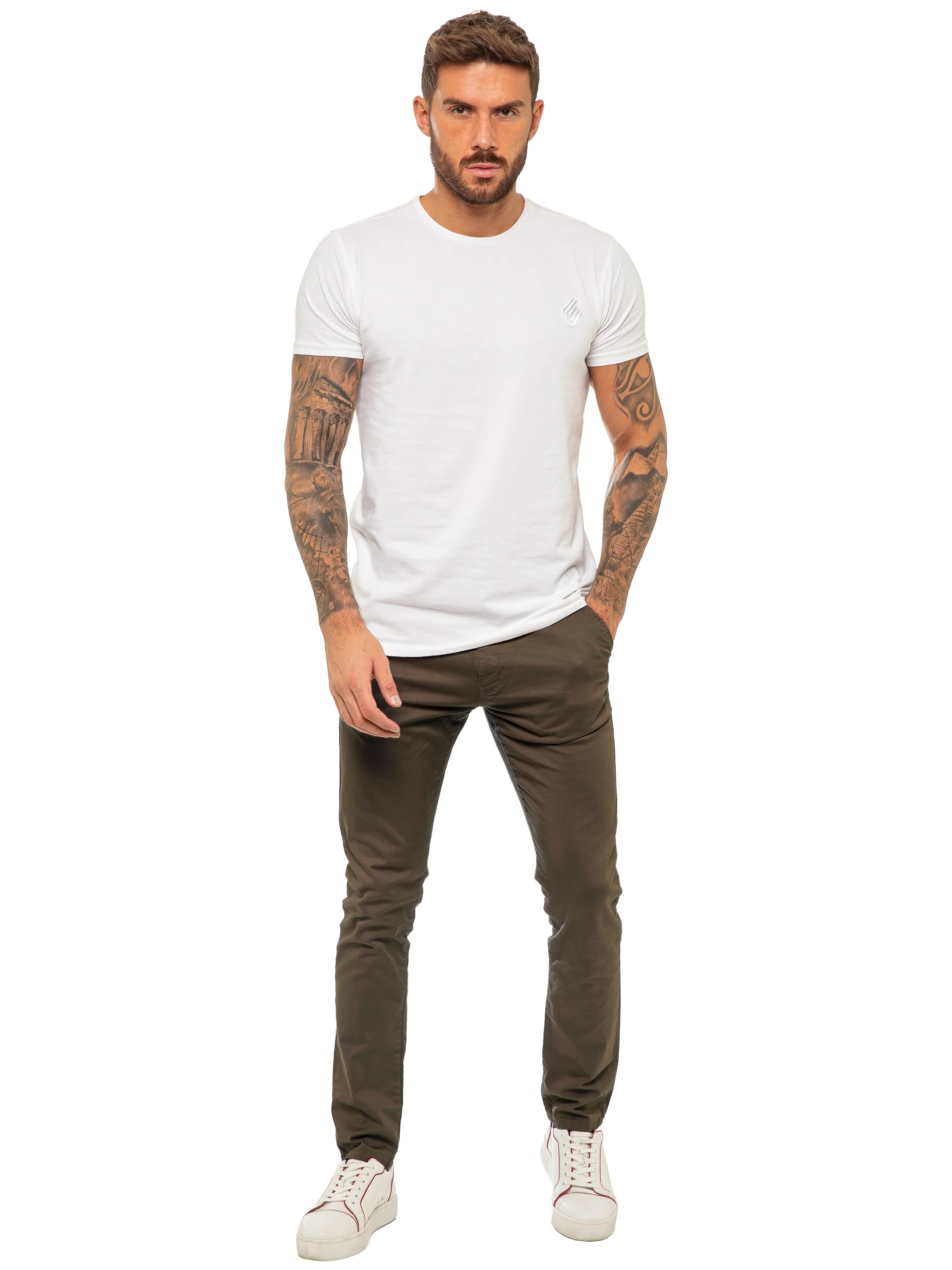 Kaiden Slim Stretch Trousers - Brown - Image 2
