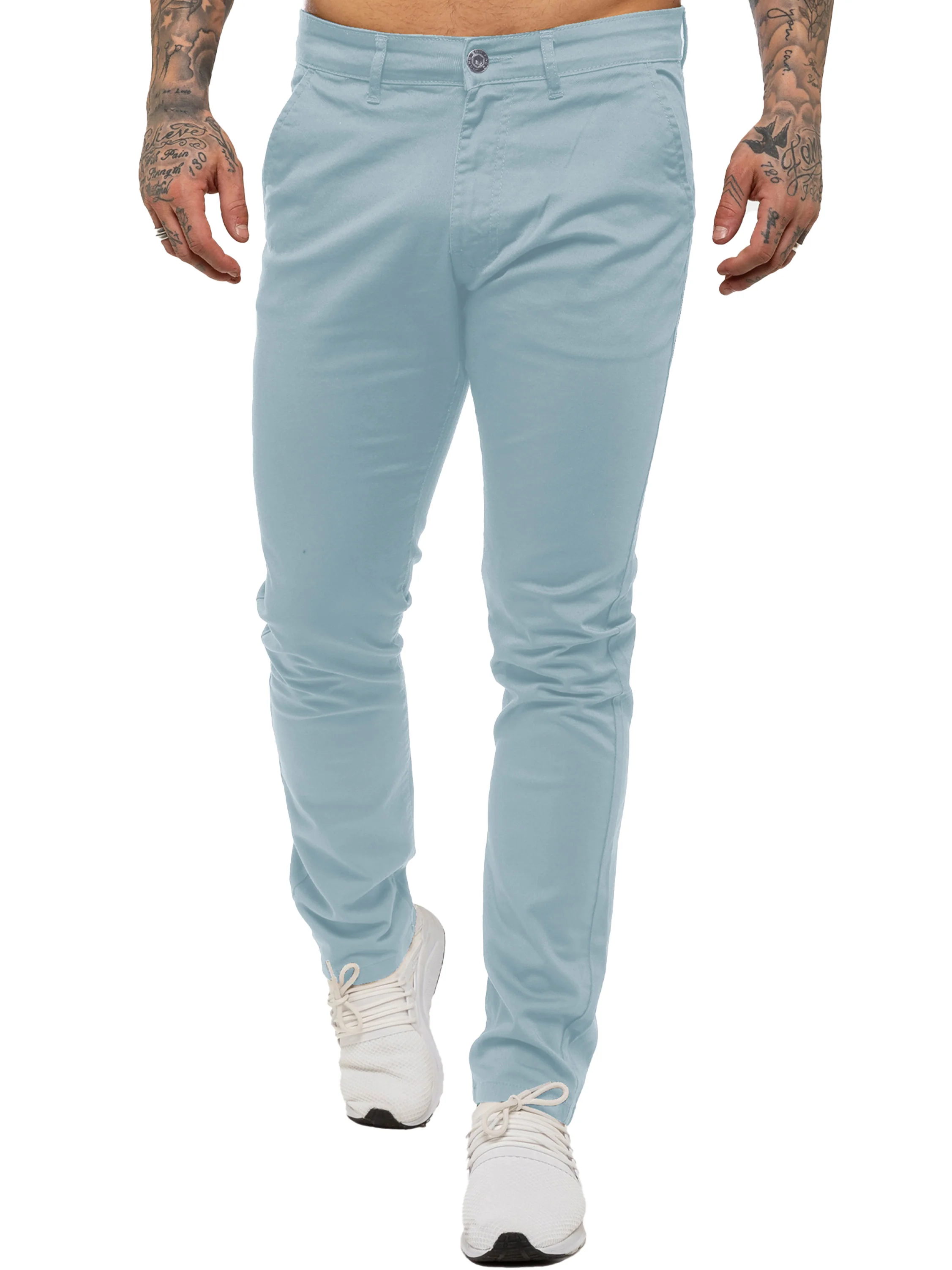 Kaiden Slim Stretch Trousers - Sky Blue - Image 3