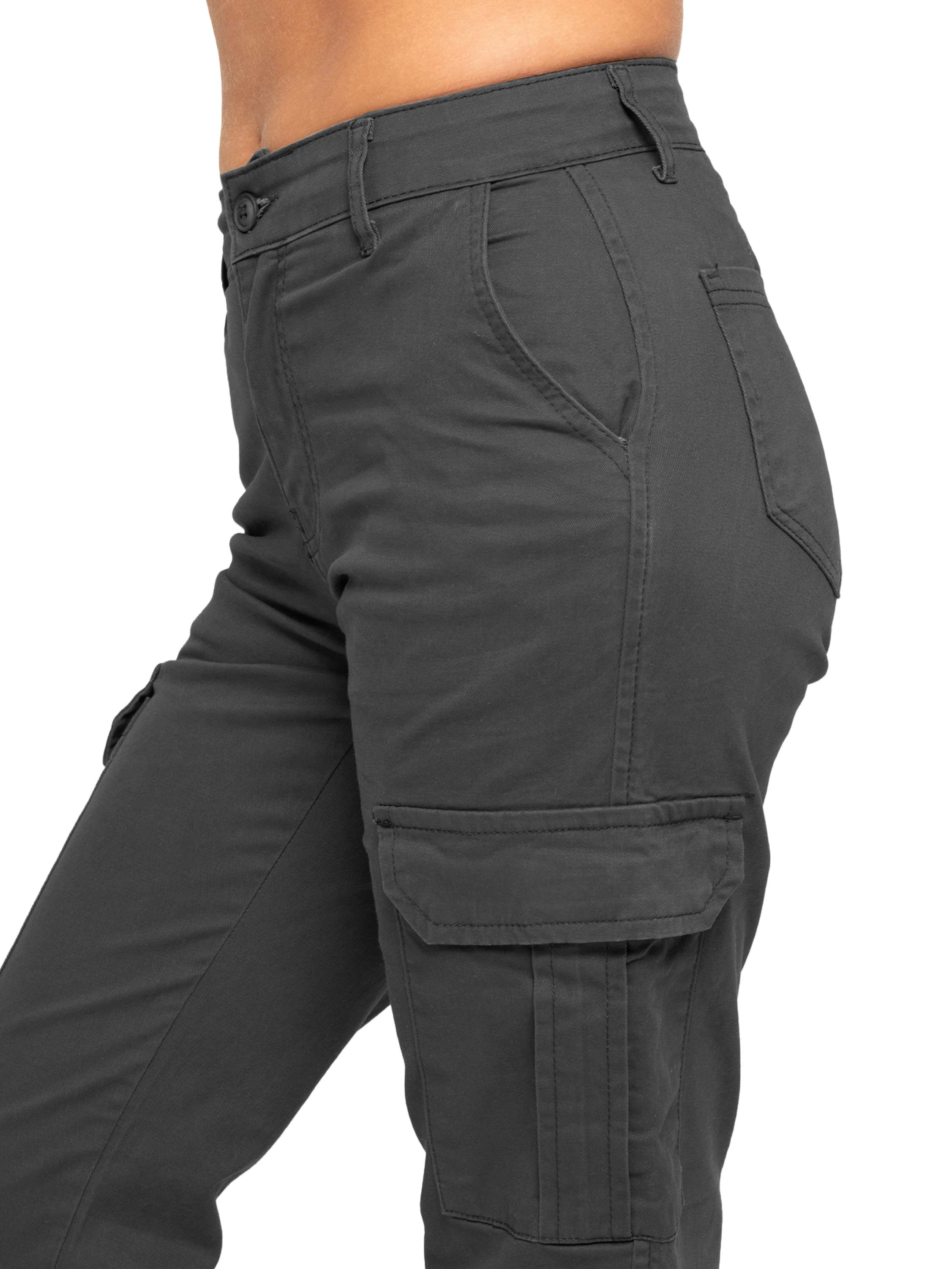 Kara Straight Leg Cargo Trousers - Grey - Image 5