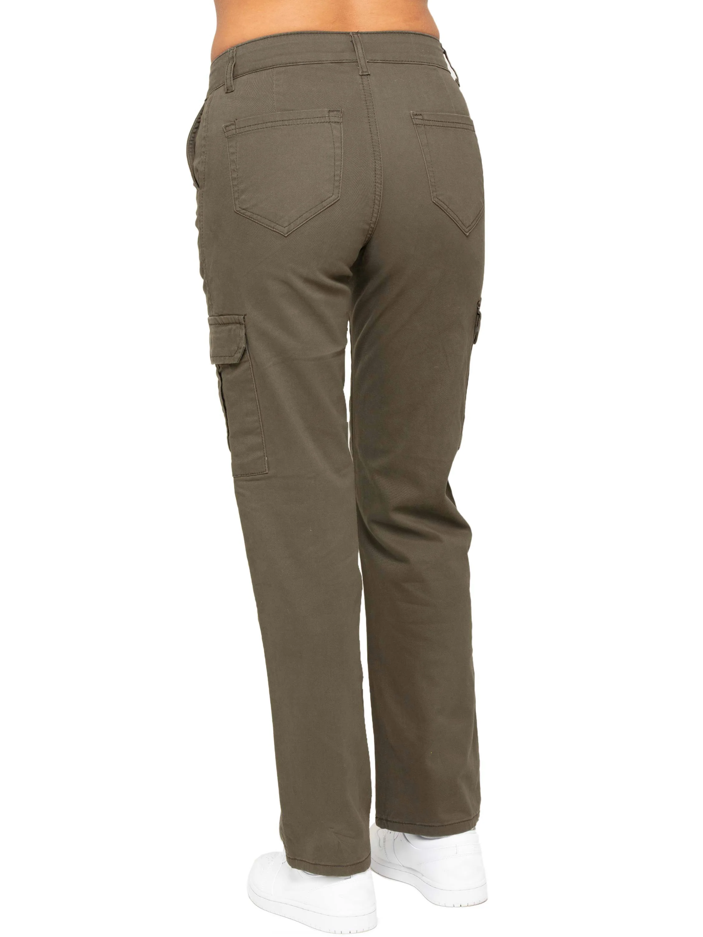 Kara Straight Leg Cargo Trousers - Khaki - Image 5