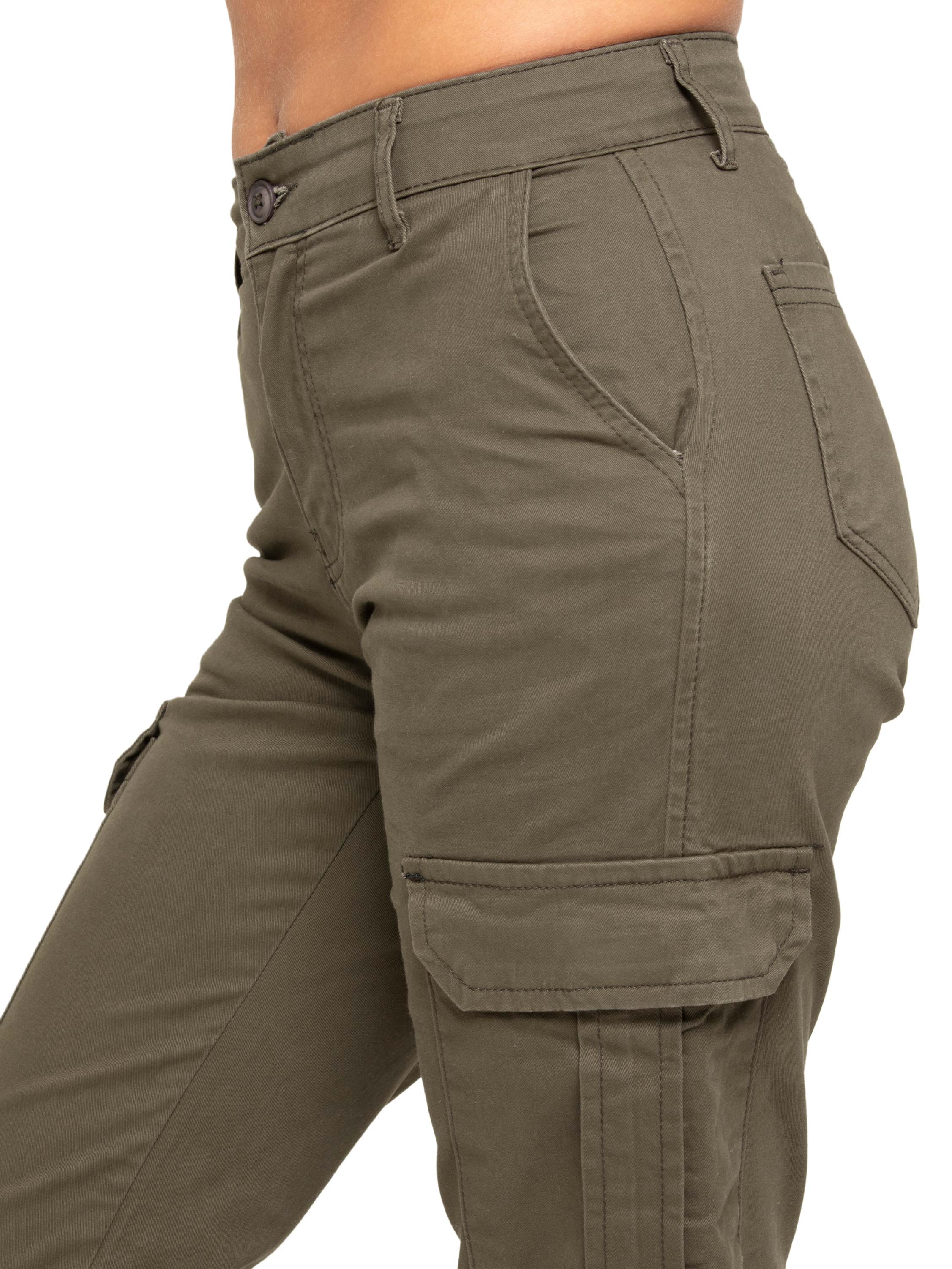 Kara Straight Leg Cargo Trousers - Khaki - Image 6