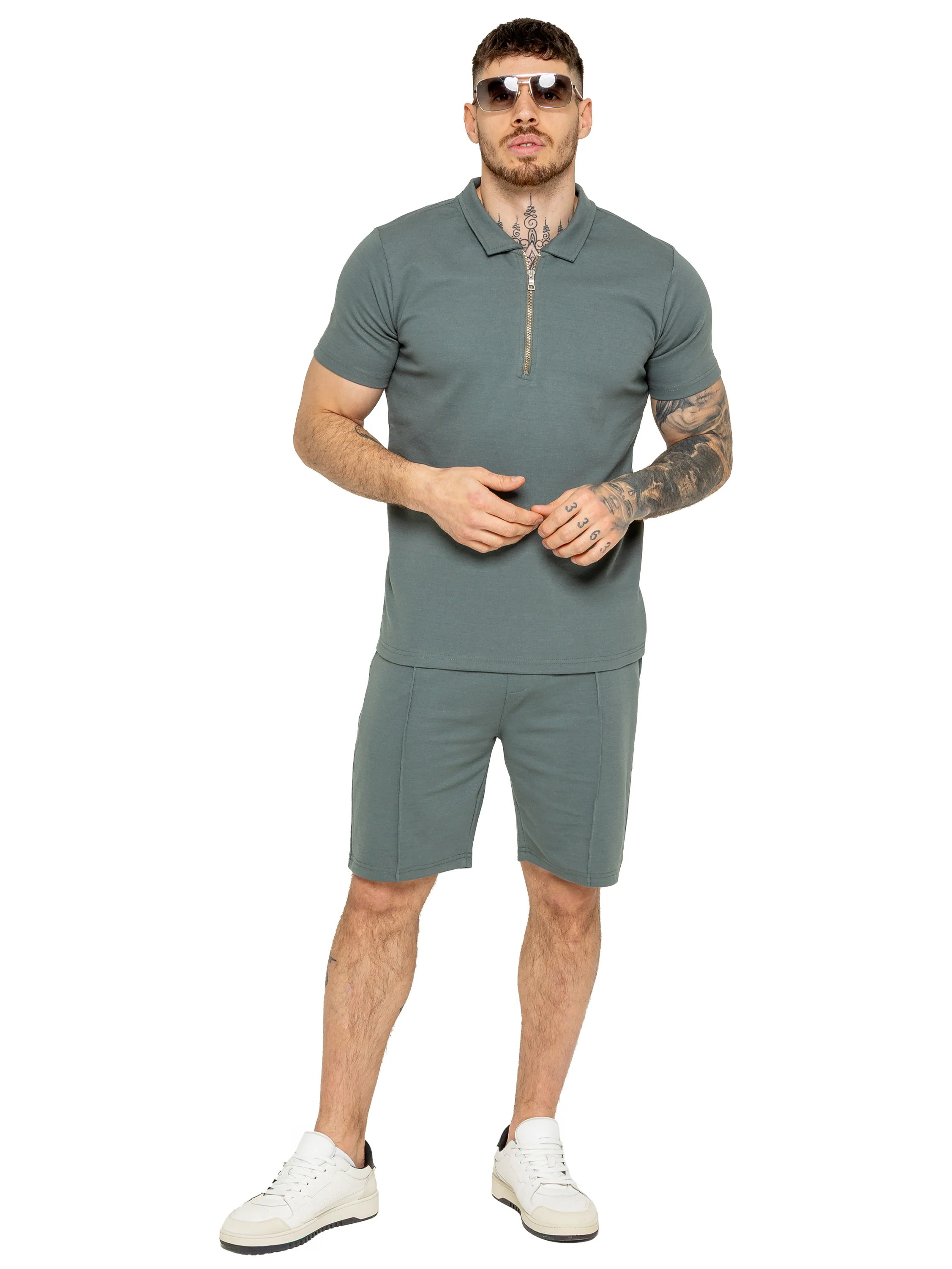 Karson Zip Polo Shirt - Emerald Green - Image 5