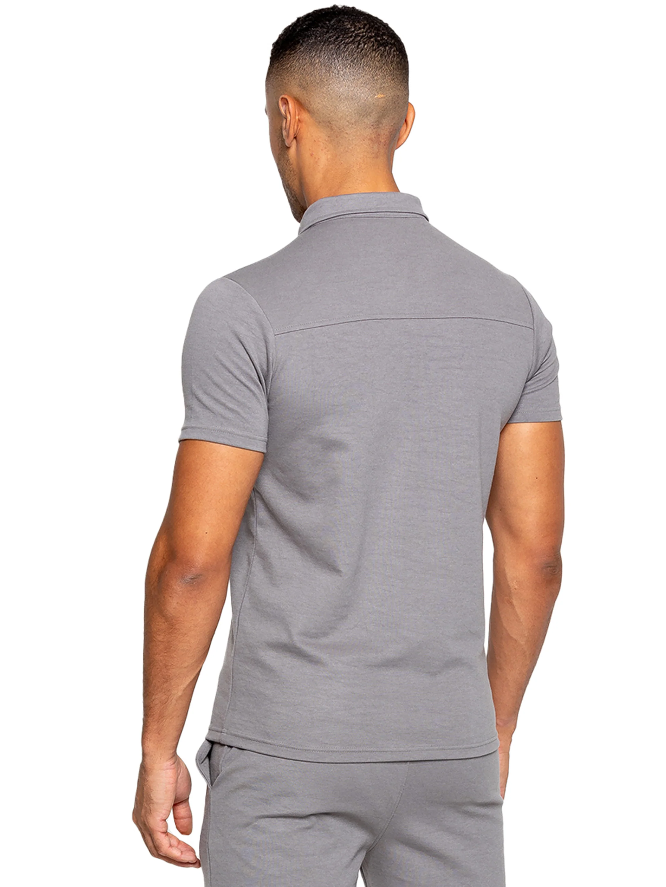 Karson Zip Polo Shirt - Grey - Image 2