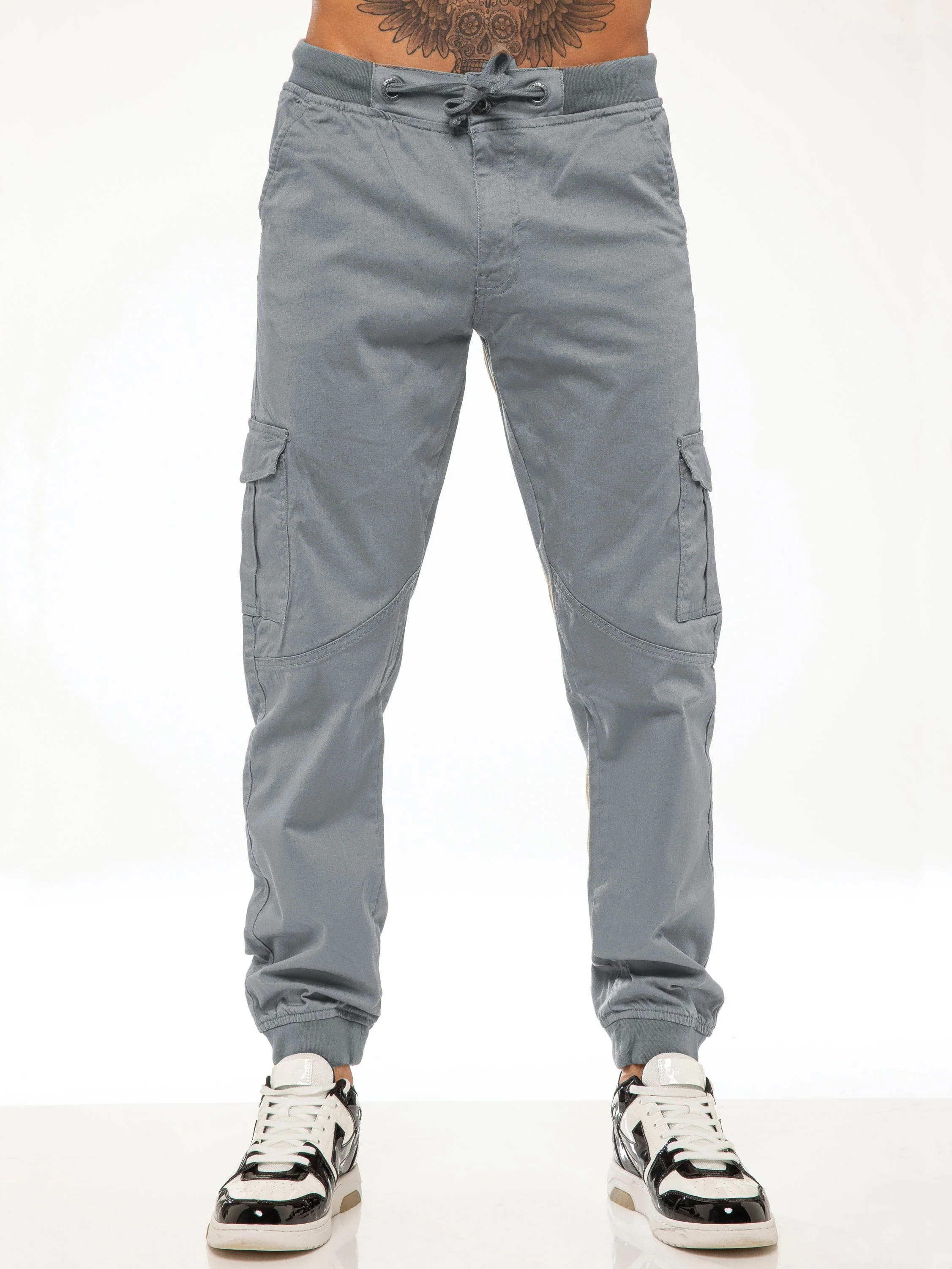 Kyle Stretch Cargo Pants - Light Grey