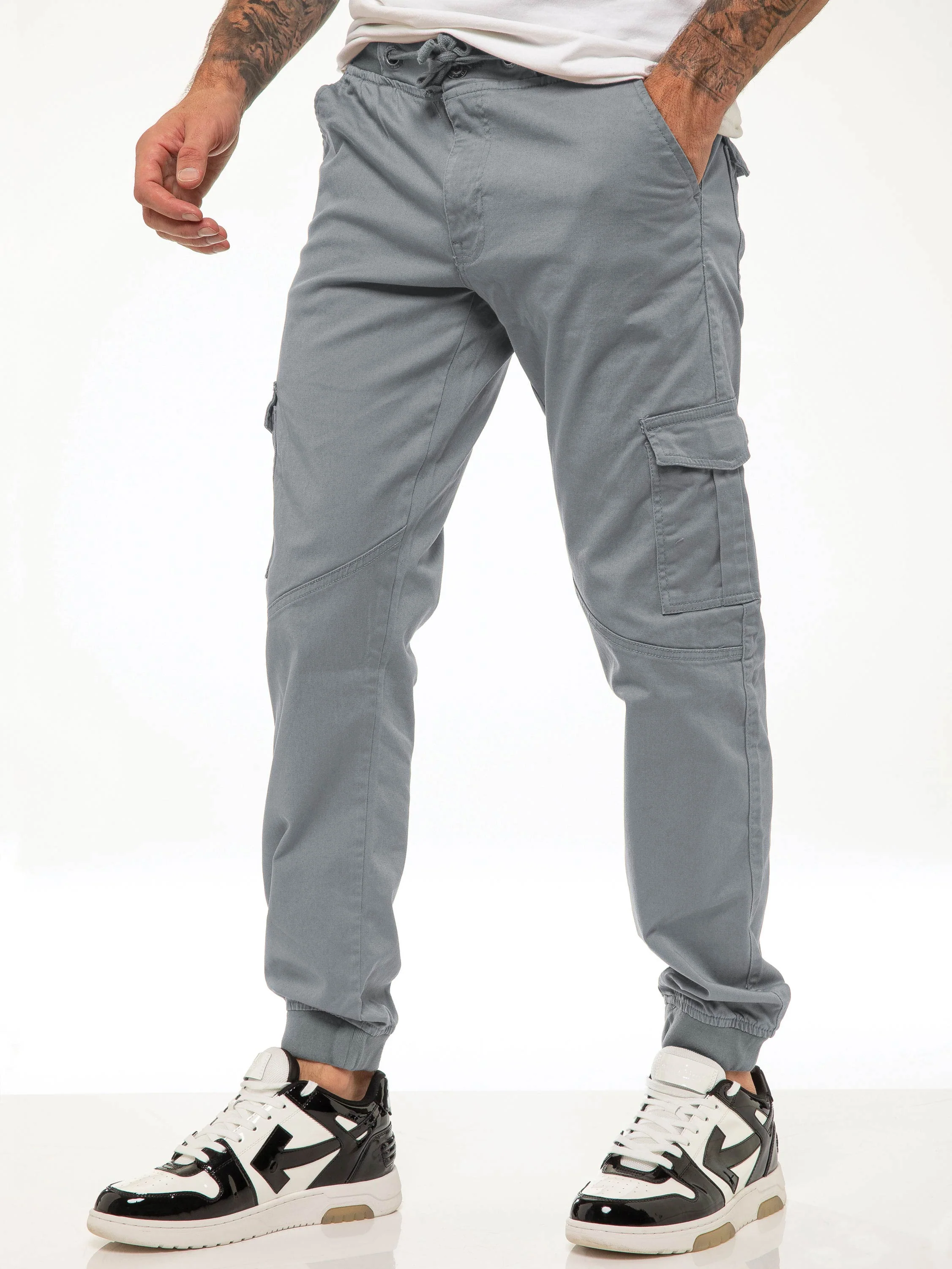 Kyle Stretch Cargo Pants - Light Grey - Image 3