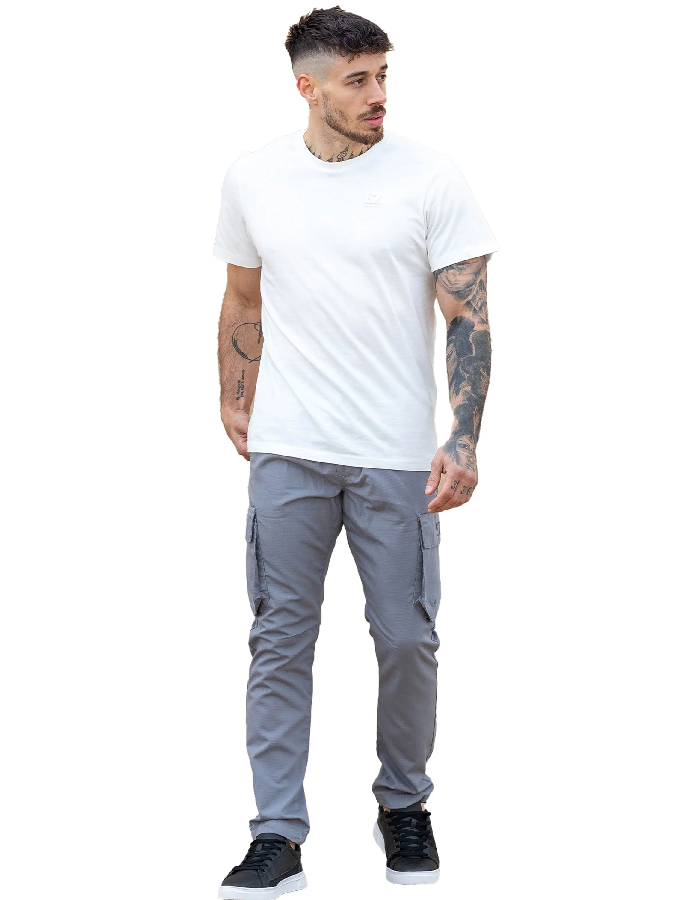 Leonardo Tech Utility Cargo Pants - Light Grey - Image 3