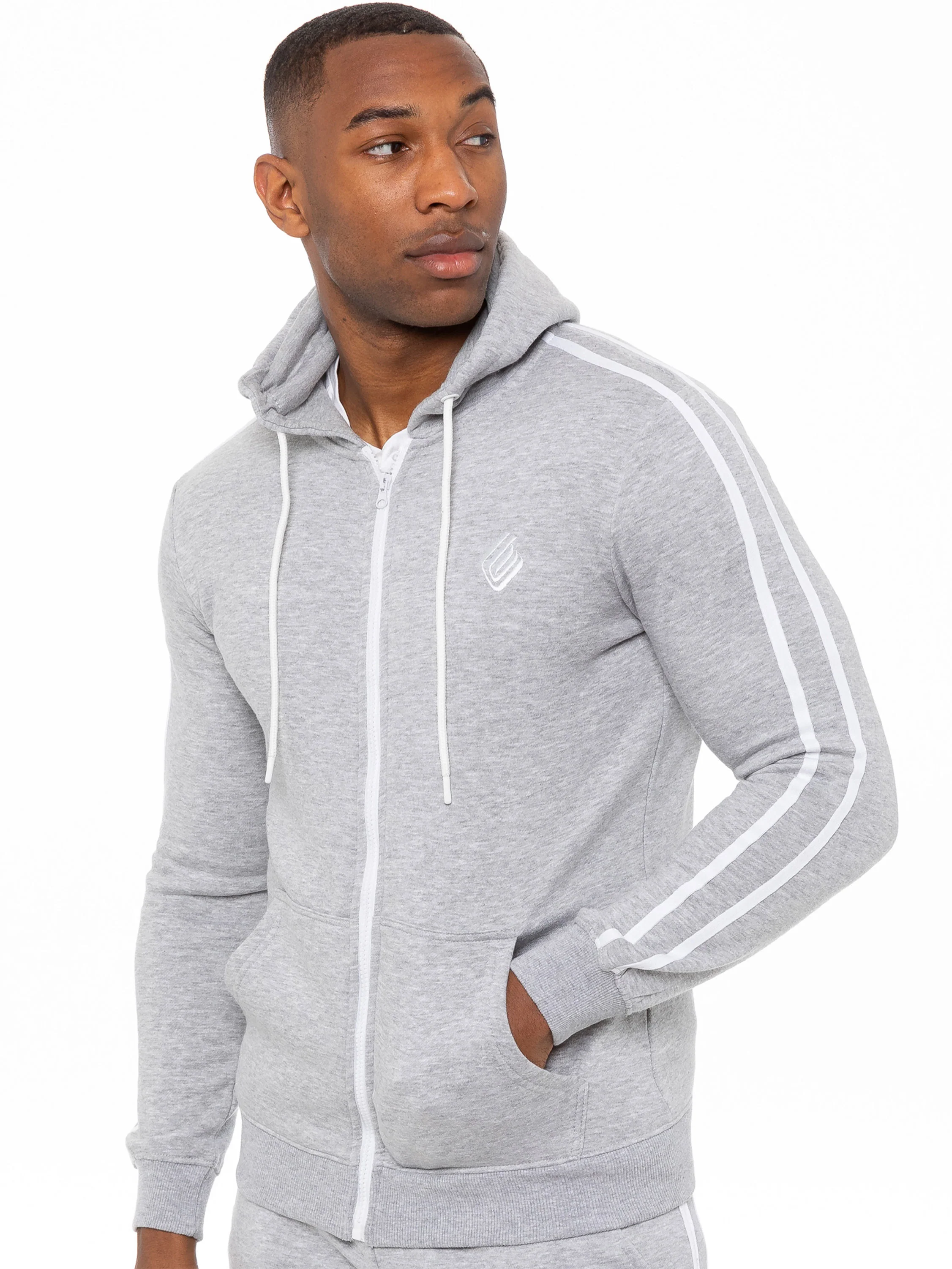 Logan Zip Up Hoodie - Grey - Image 4