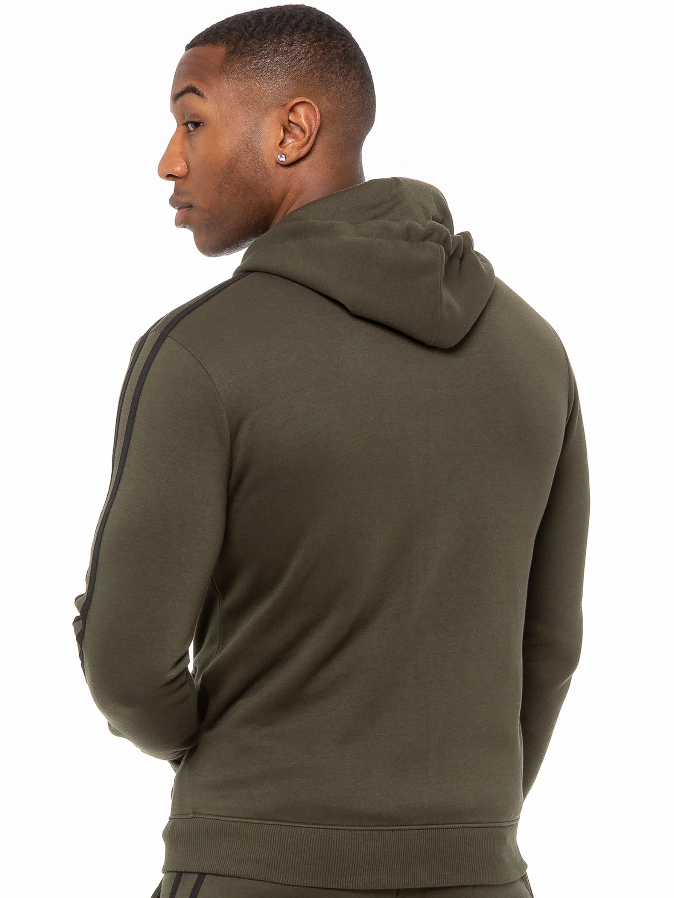 Logan Zip Up Hoodie - Khaki - Image 2