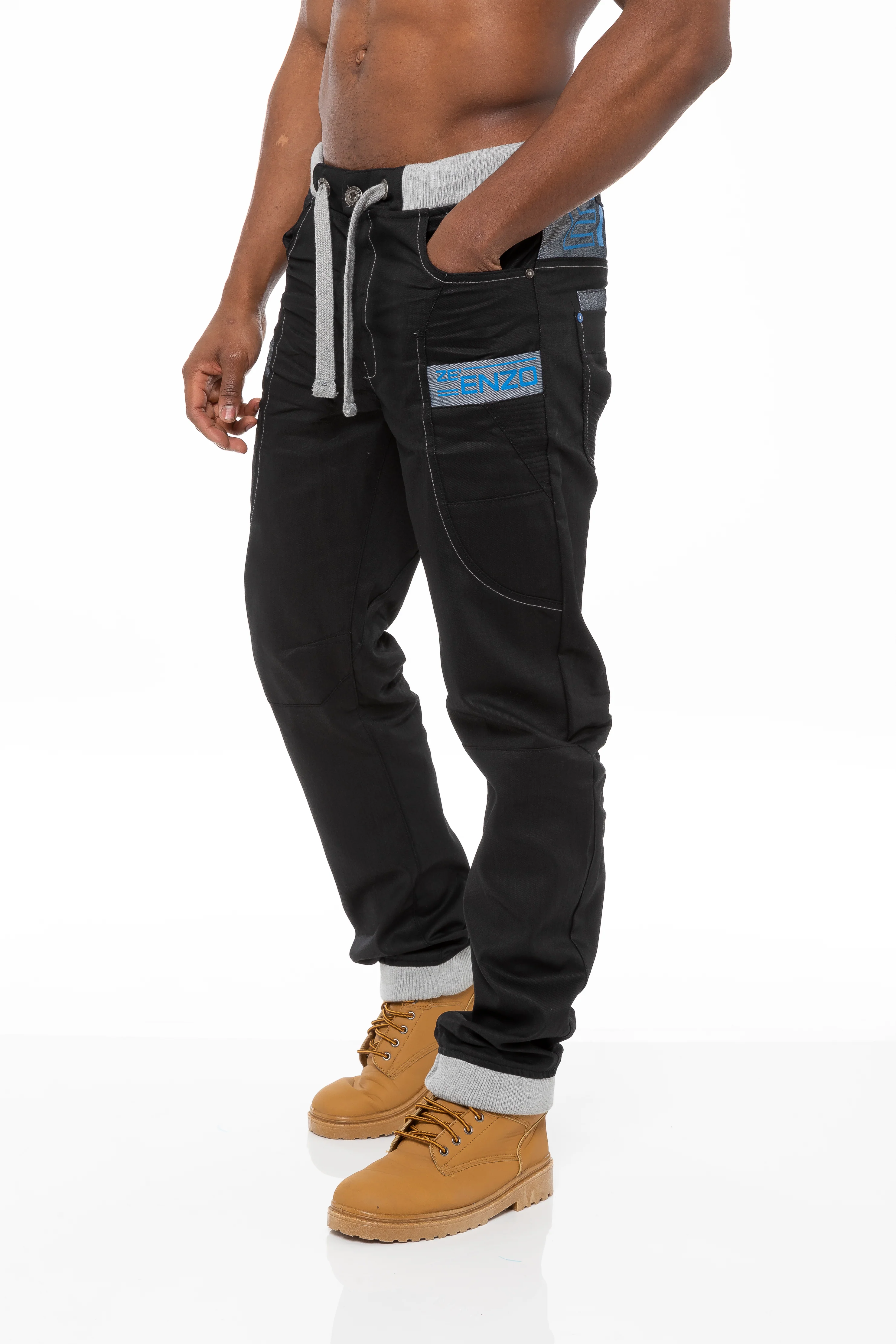 Luca Cuffed Jogger Jeans - Black - Image 3