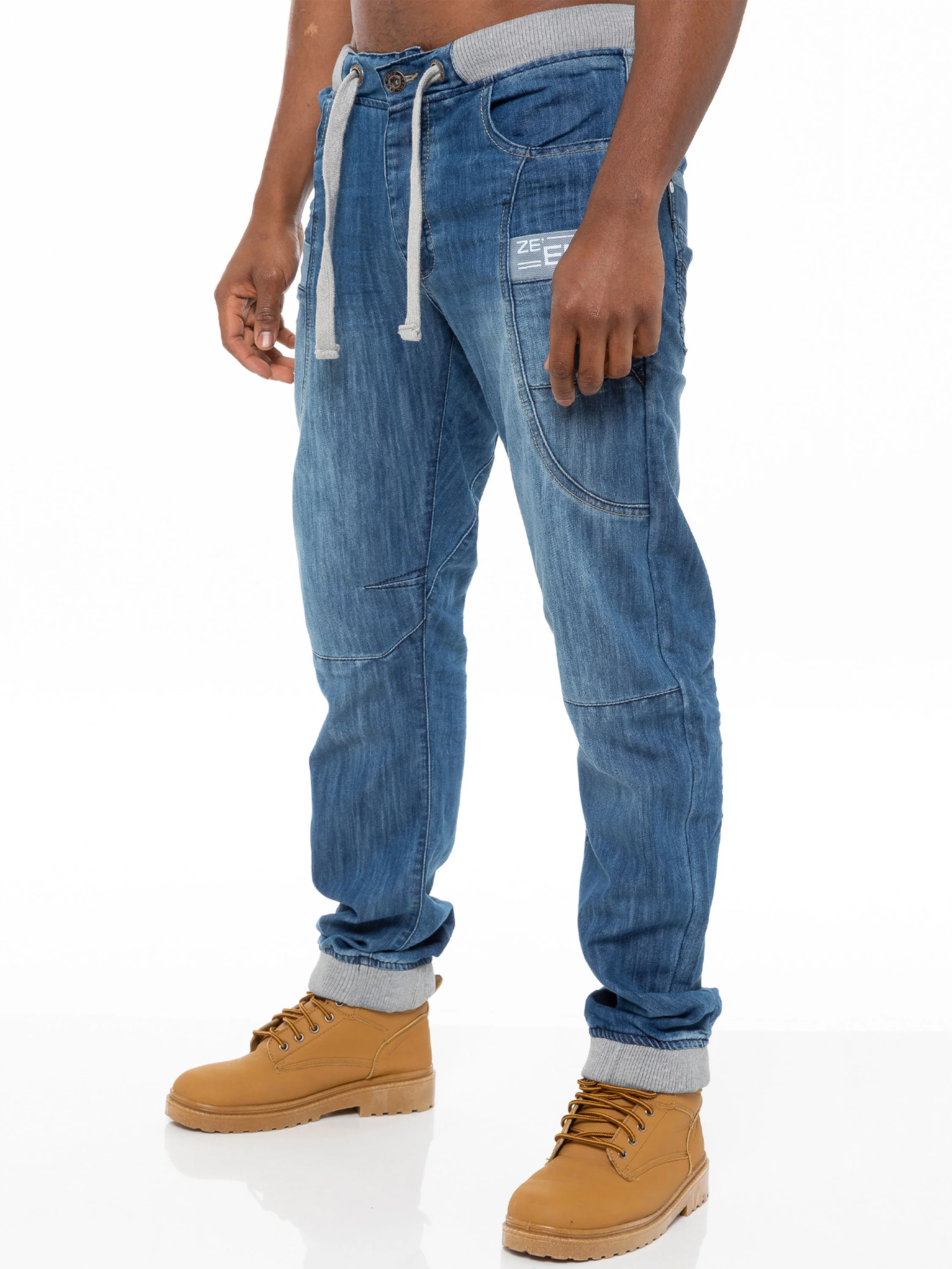Luca Cuffed Jogger Jeans - Blue