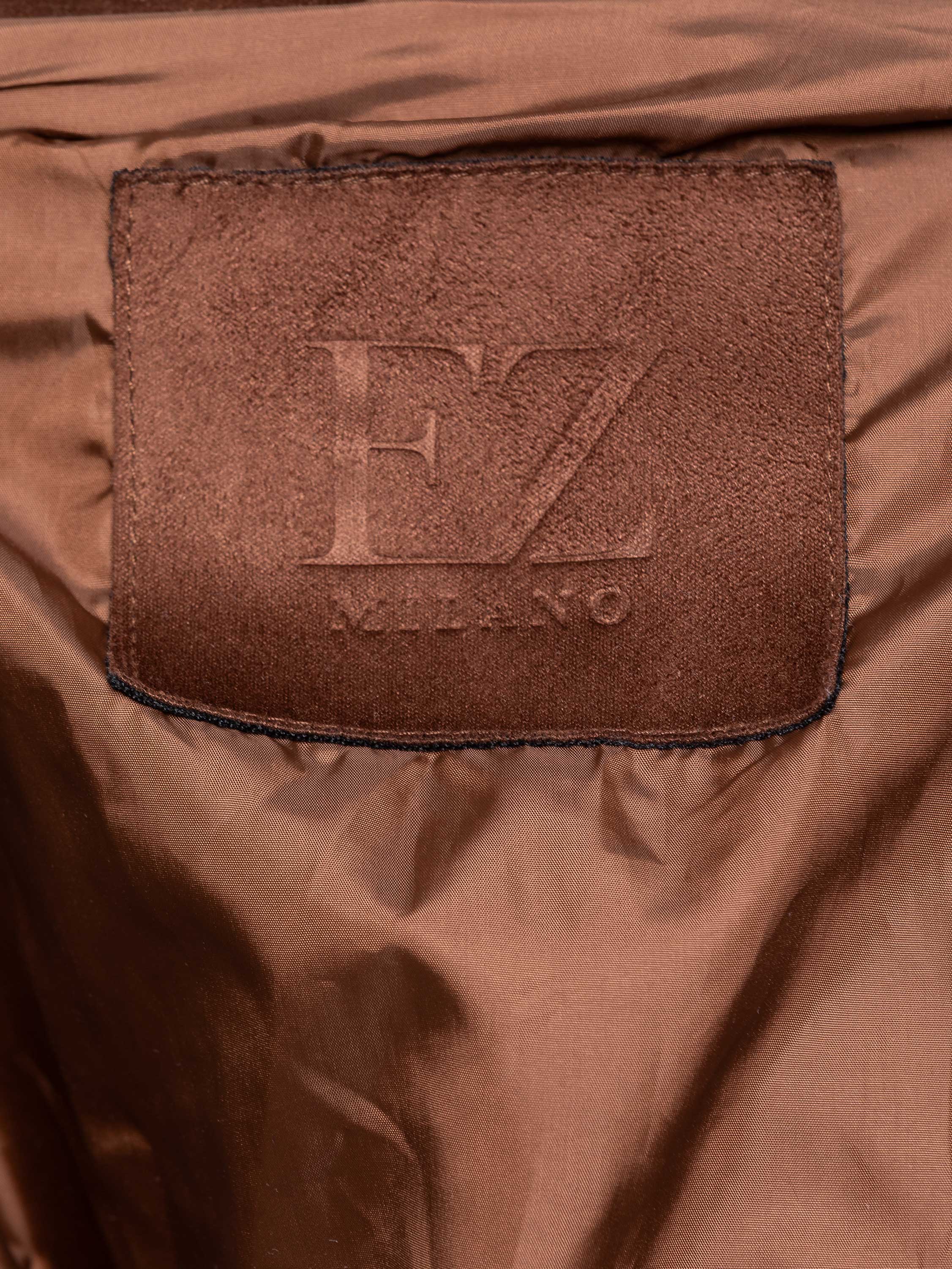Luigi Faux Suede Collared Jacket - Brown - Image 4