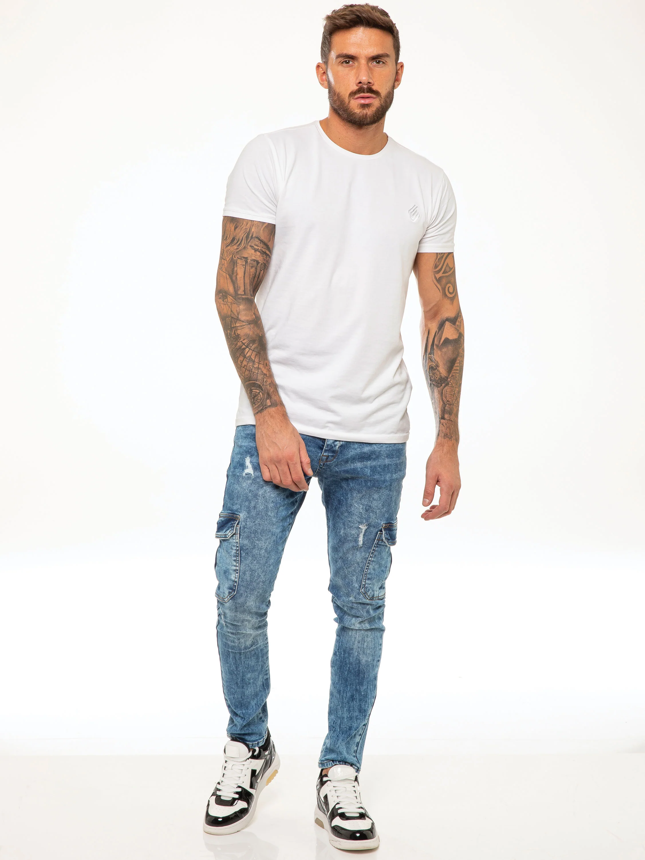 Marco Skinny Cargo Jeans - Blue - Image 3
