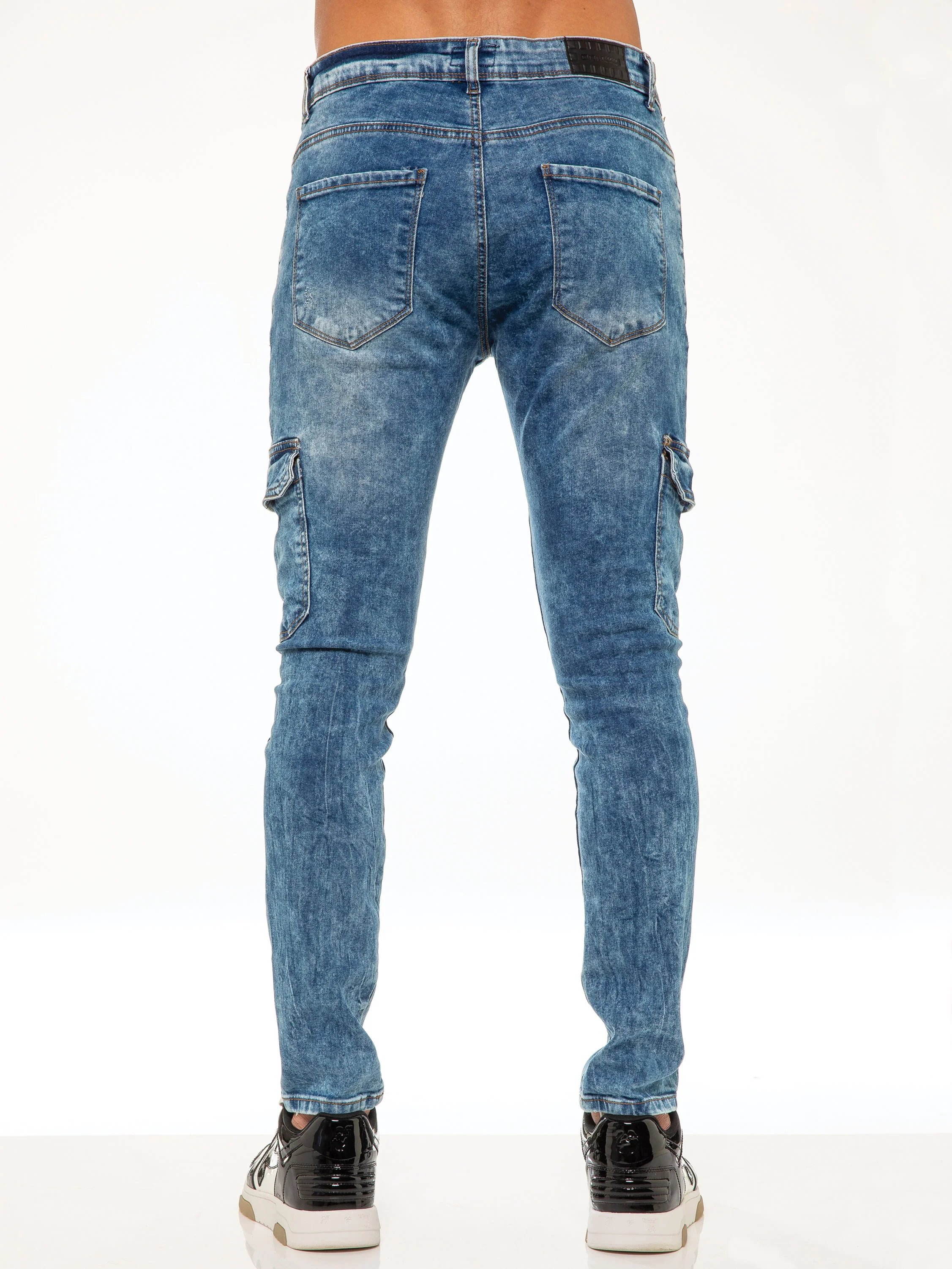Marco Skinny Cargo Jeans - Blue - Image 5