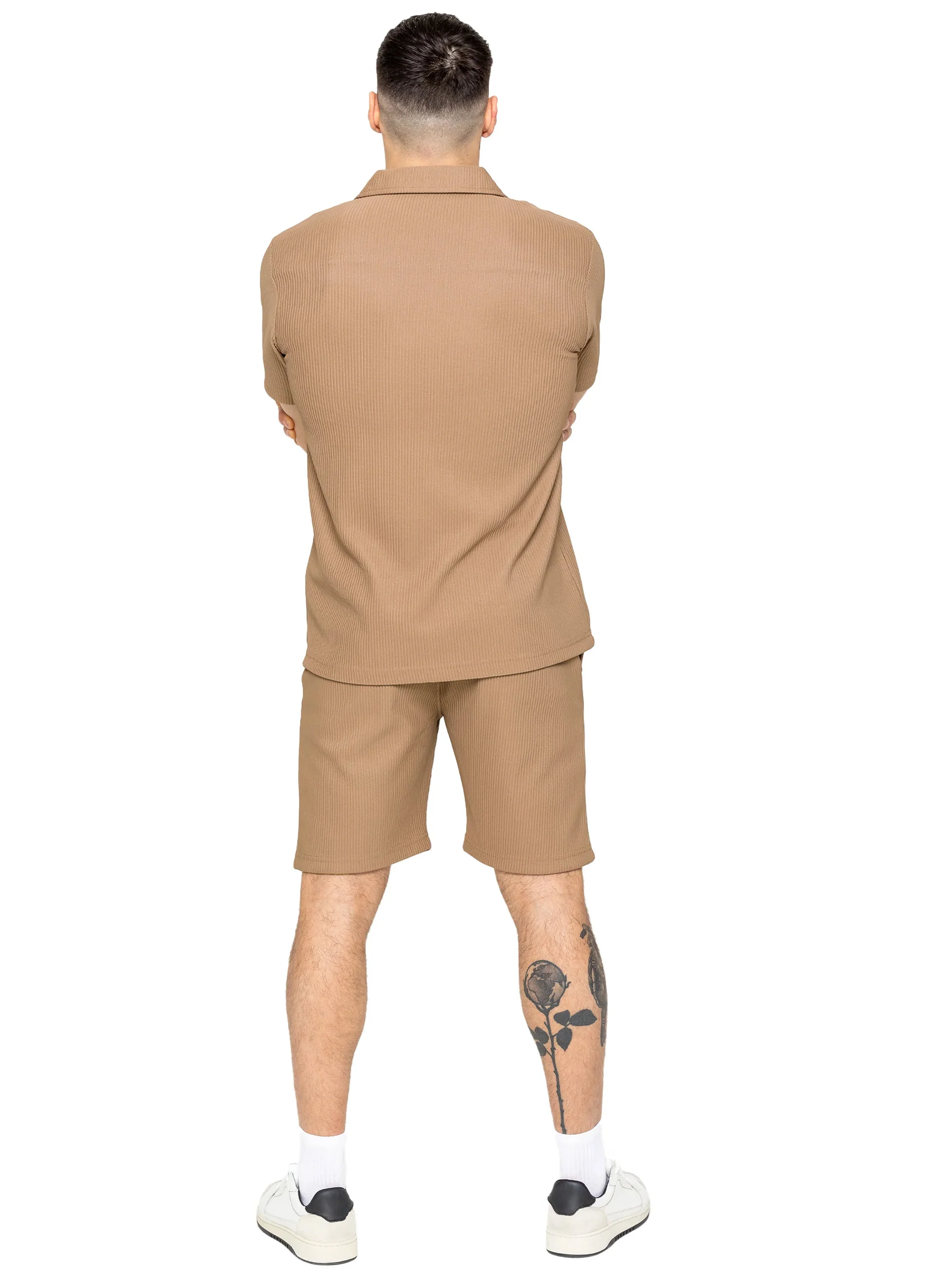Matteo Pleated Shirt - Beige - Image 6