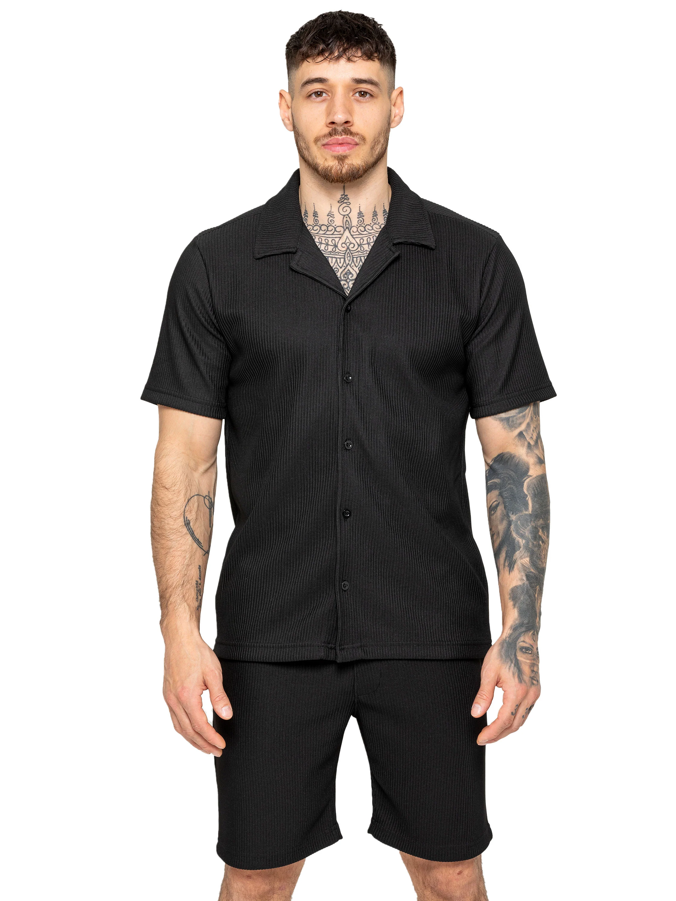 Matteo Pleated Shirt - Black