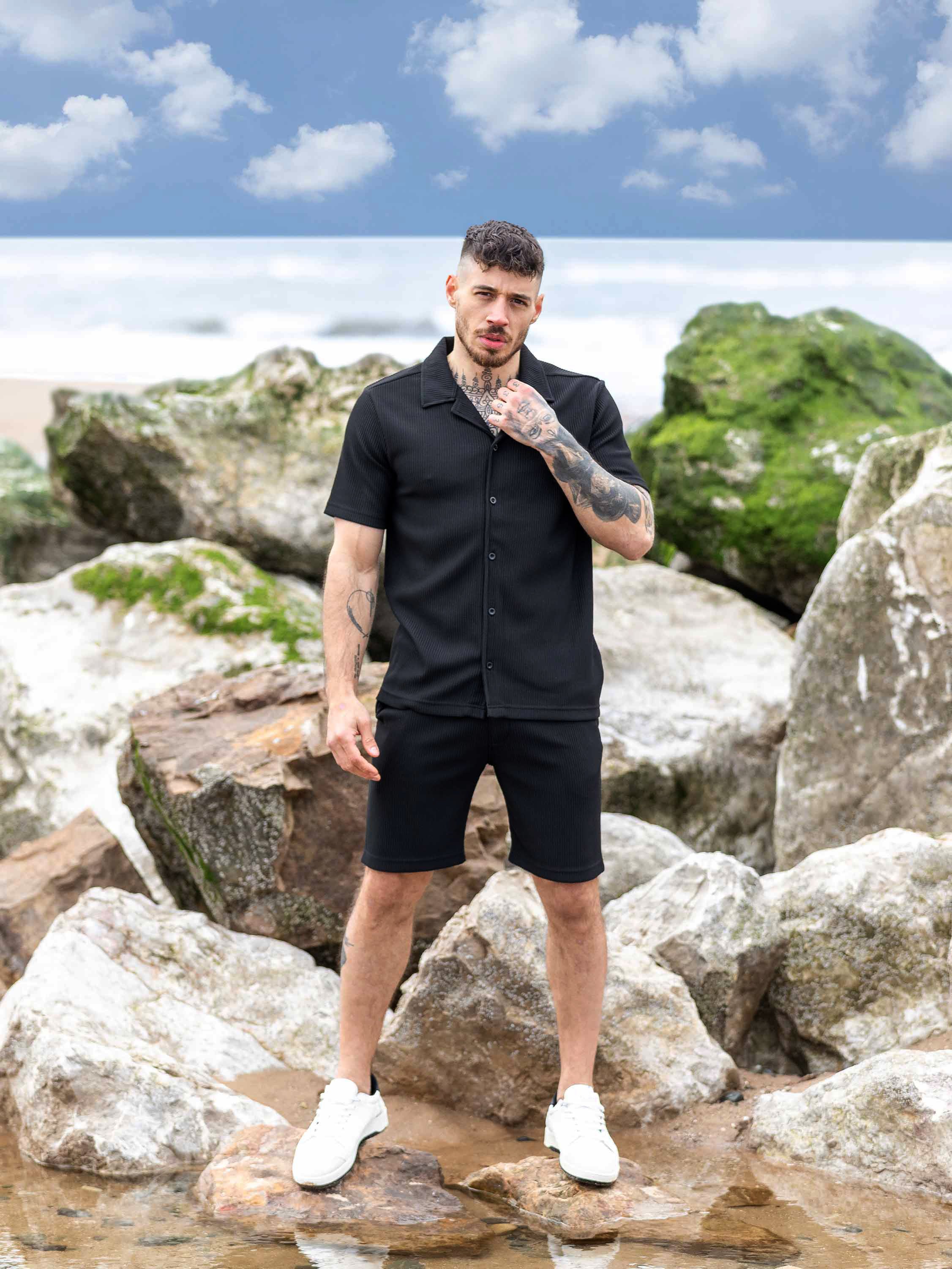 Matteo Pleated Shirt - Black - Image 2