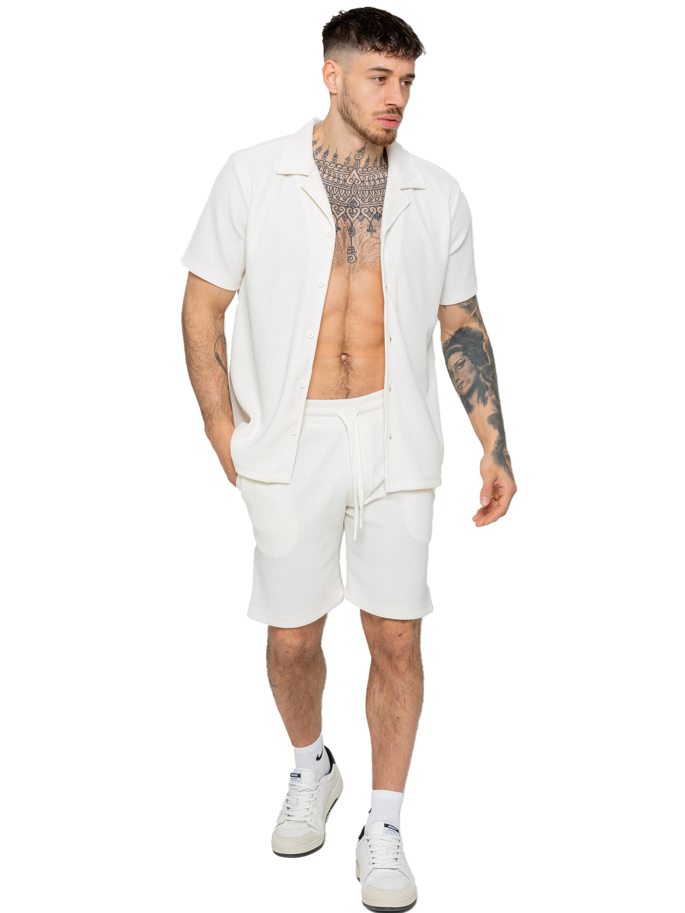 Matteo Pleated Shorts - Off White - Image 3