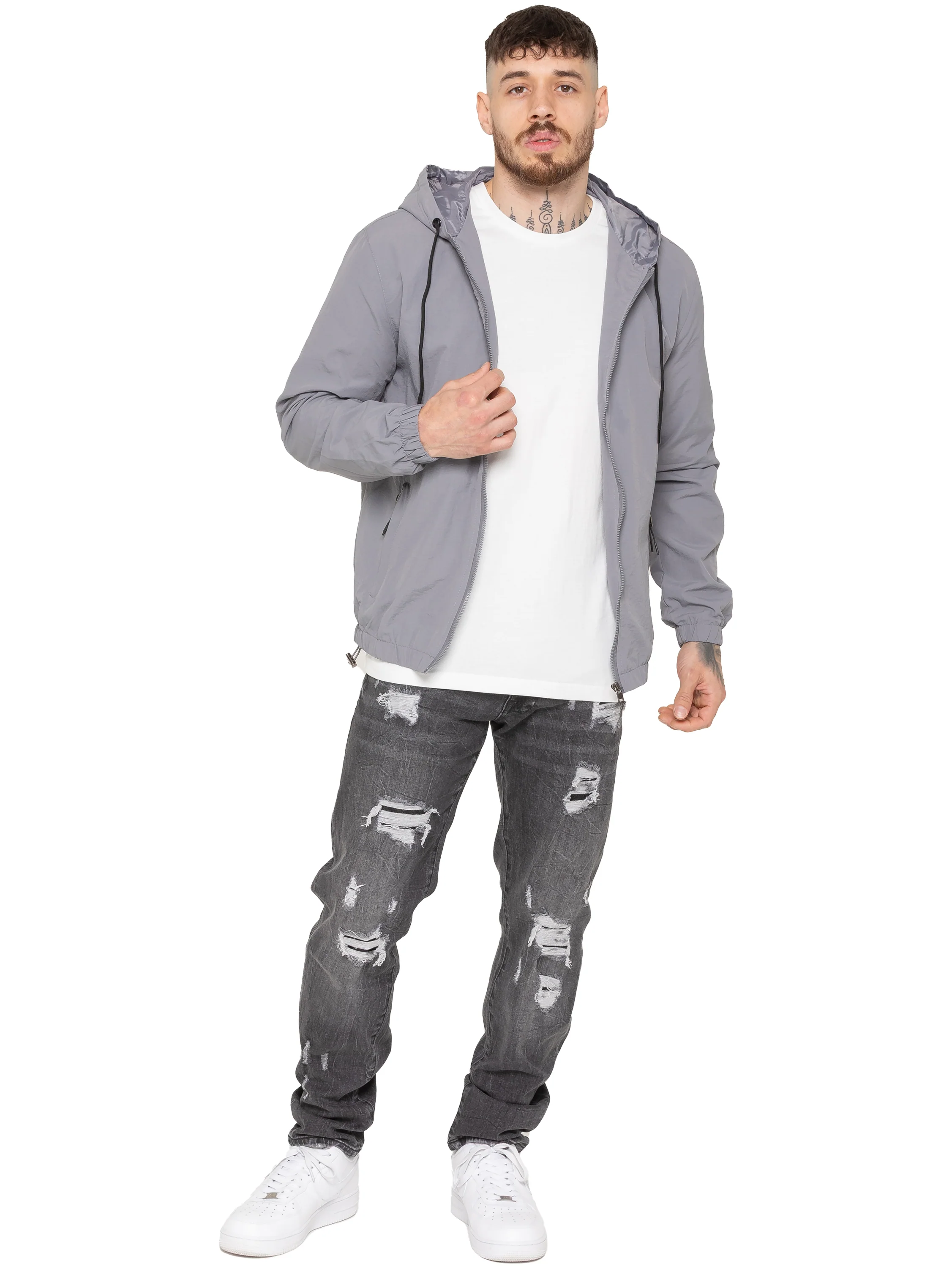 Mattia Windbreaker Jacket - Grey - Image 4