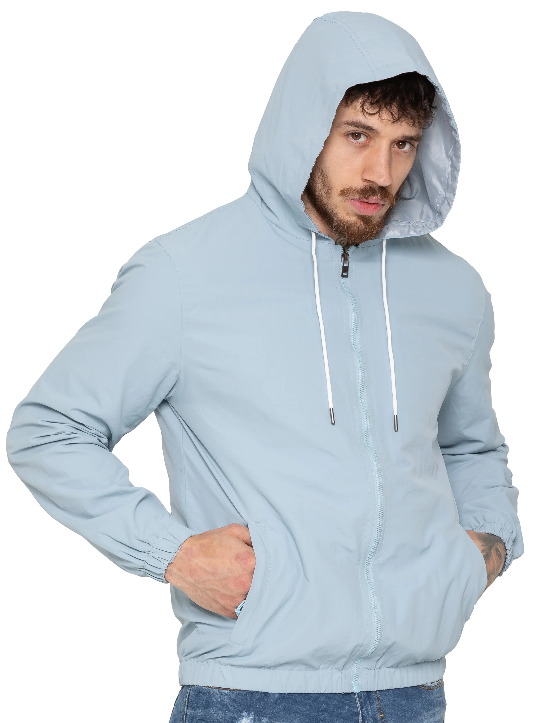 Mattia Windbreaker Jacket - Sky Blue - Image 3