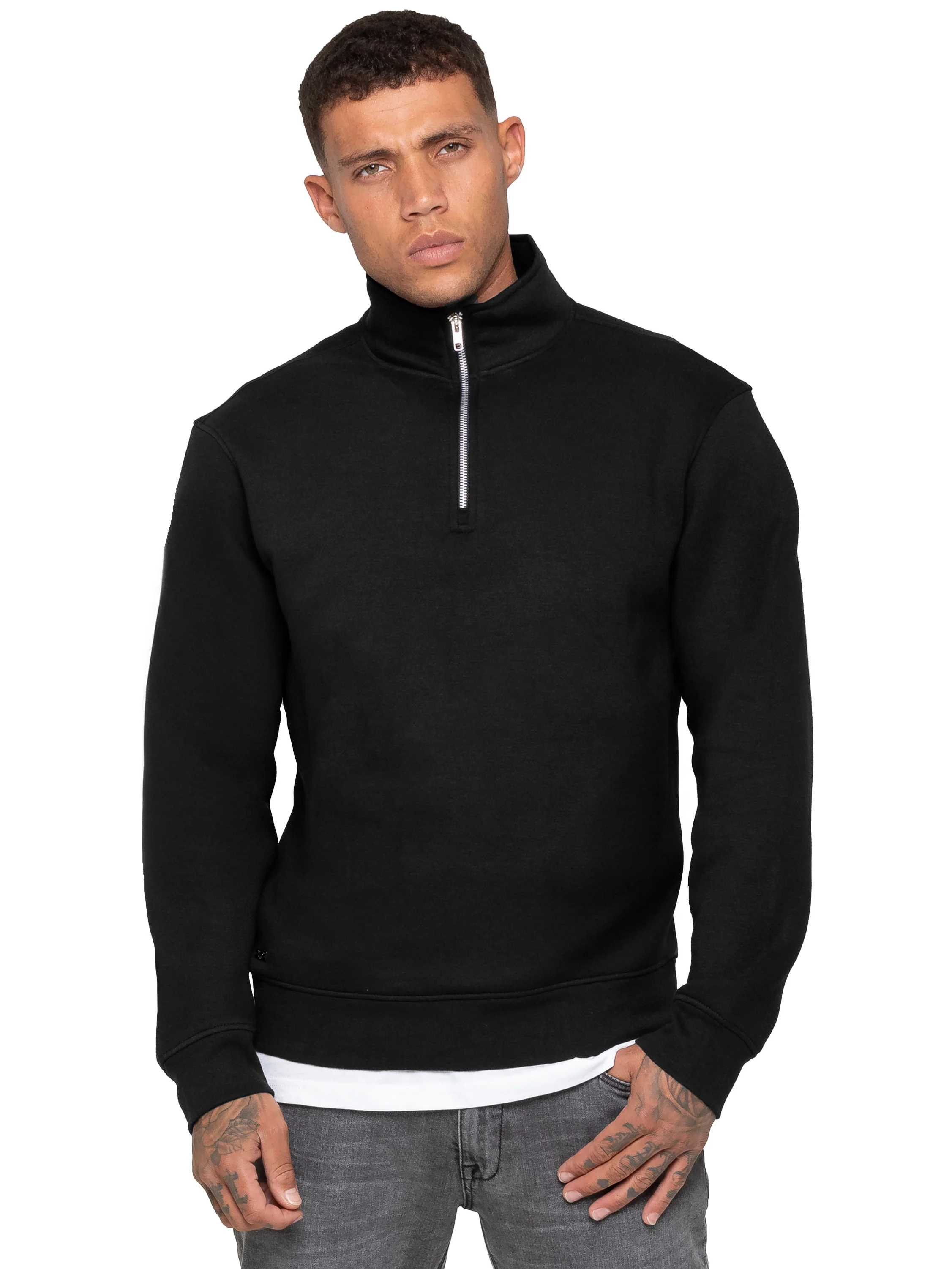Maximo Half Zip Fleece Sweatshirt - Black