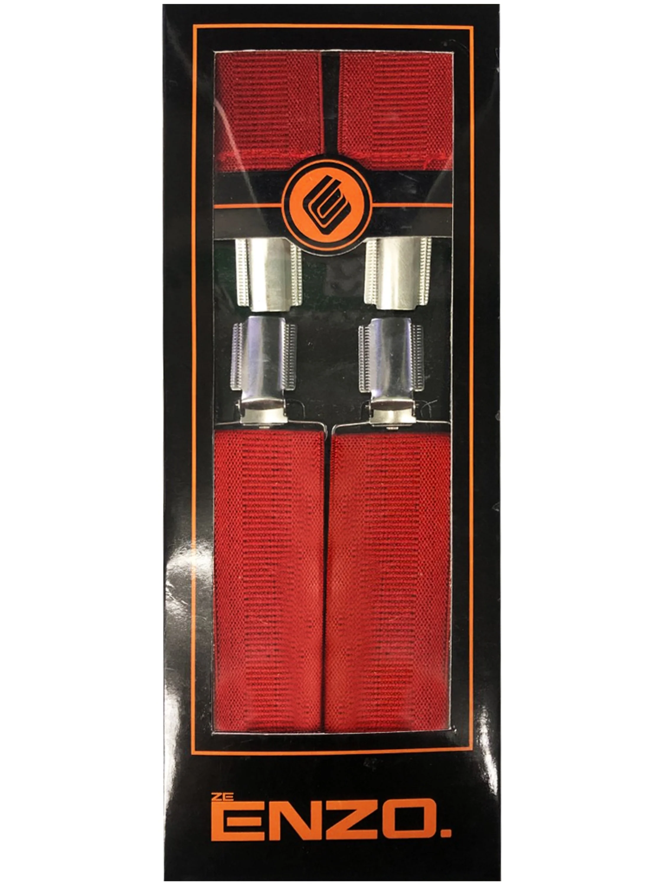 Men's Elasticated Braces - Red - Image 2