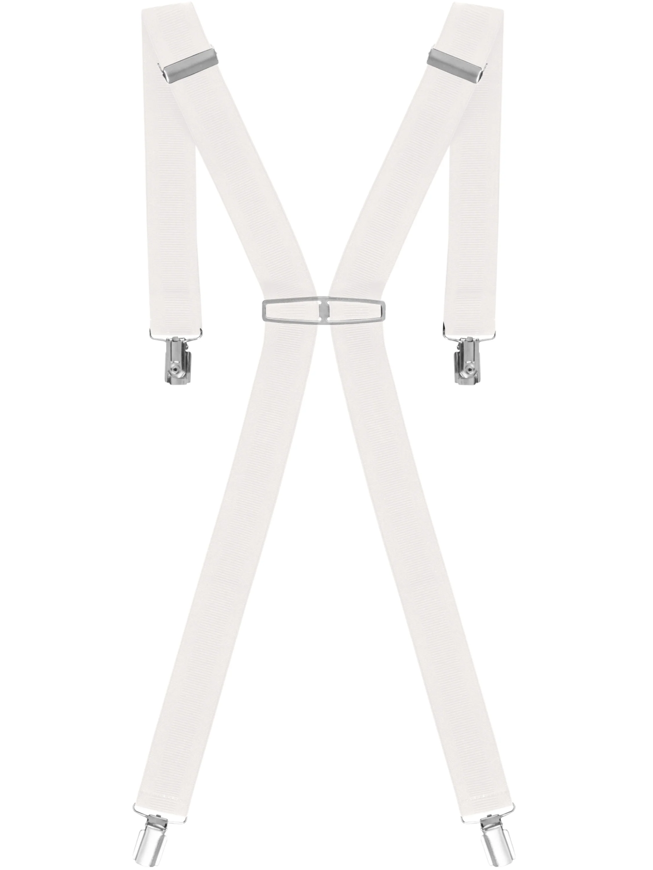 Men's Elasticated Braces - White