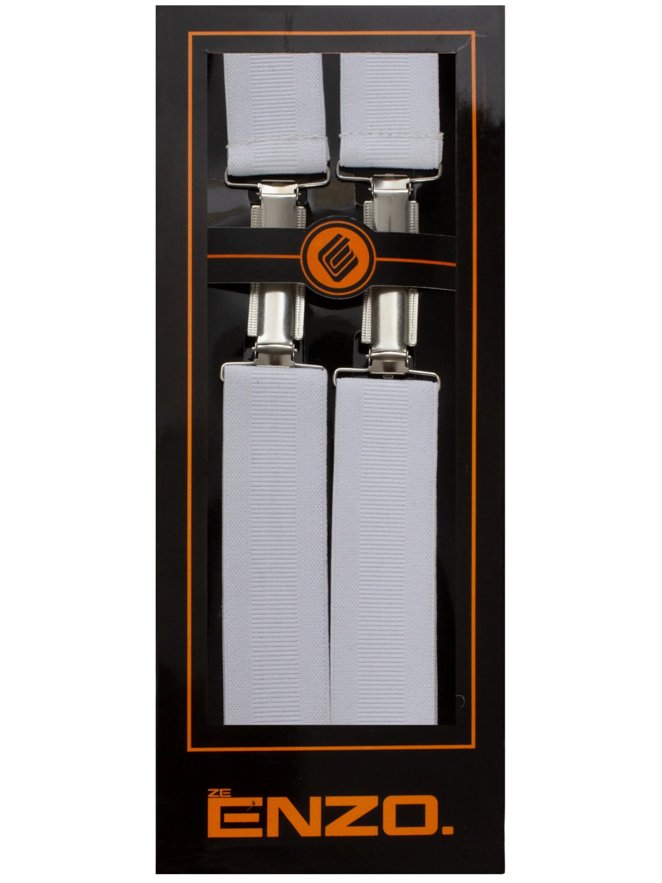Men's Elasticated Braces - White - Image 2