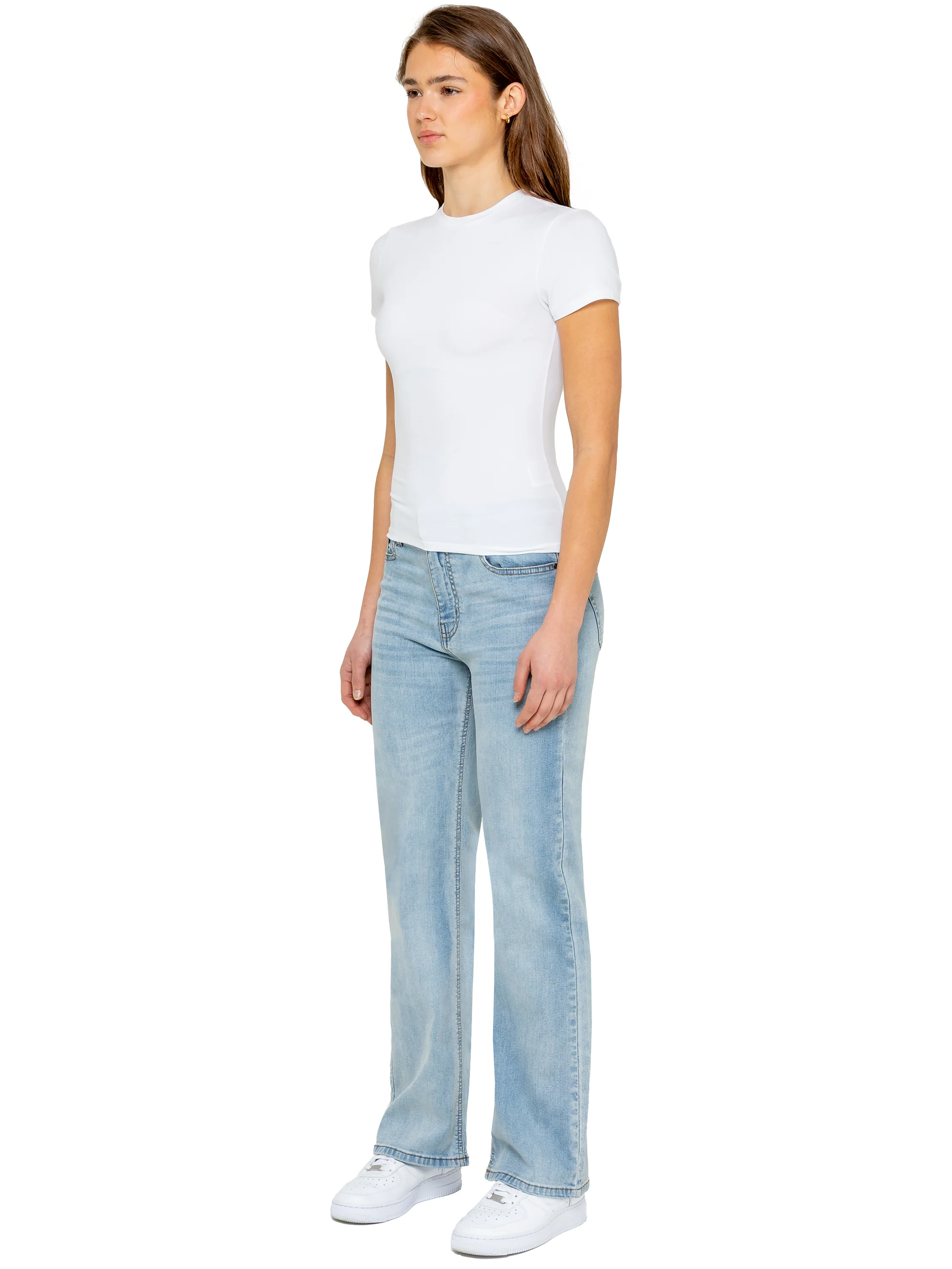 Mila High Rise Wide Leg Jeans - Bleach Wash - Image 3