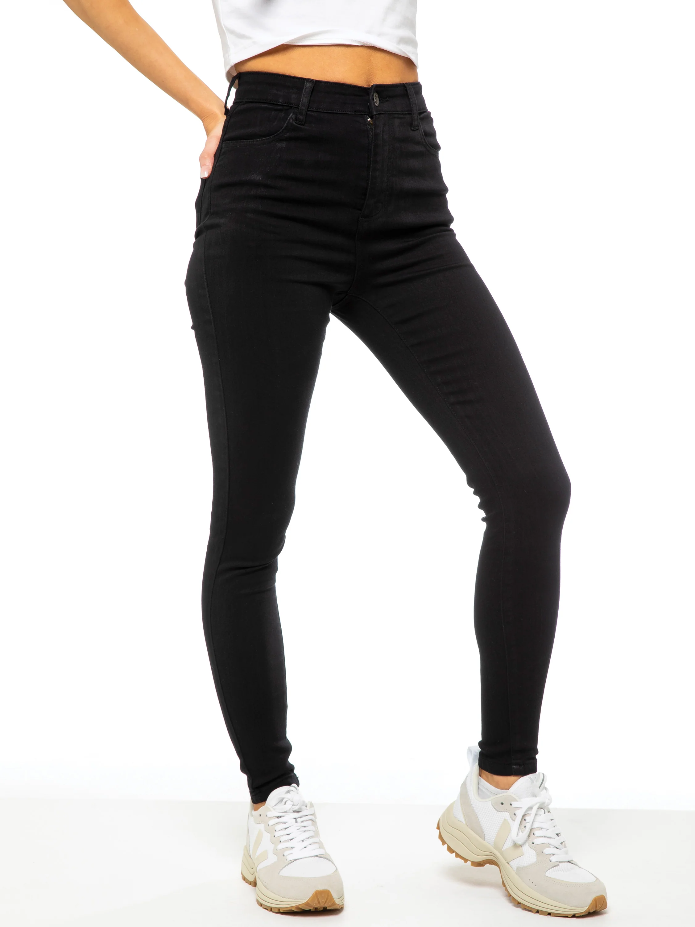 Molly High Rise Skinny Jeans - Black - Image 3