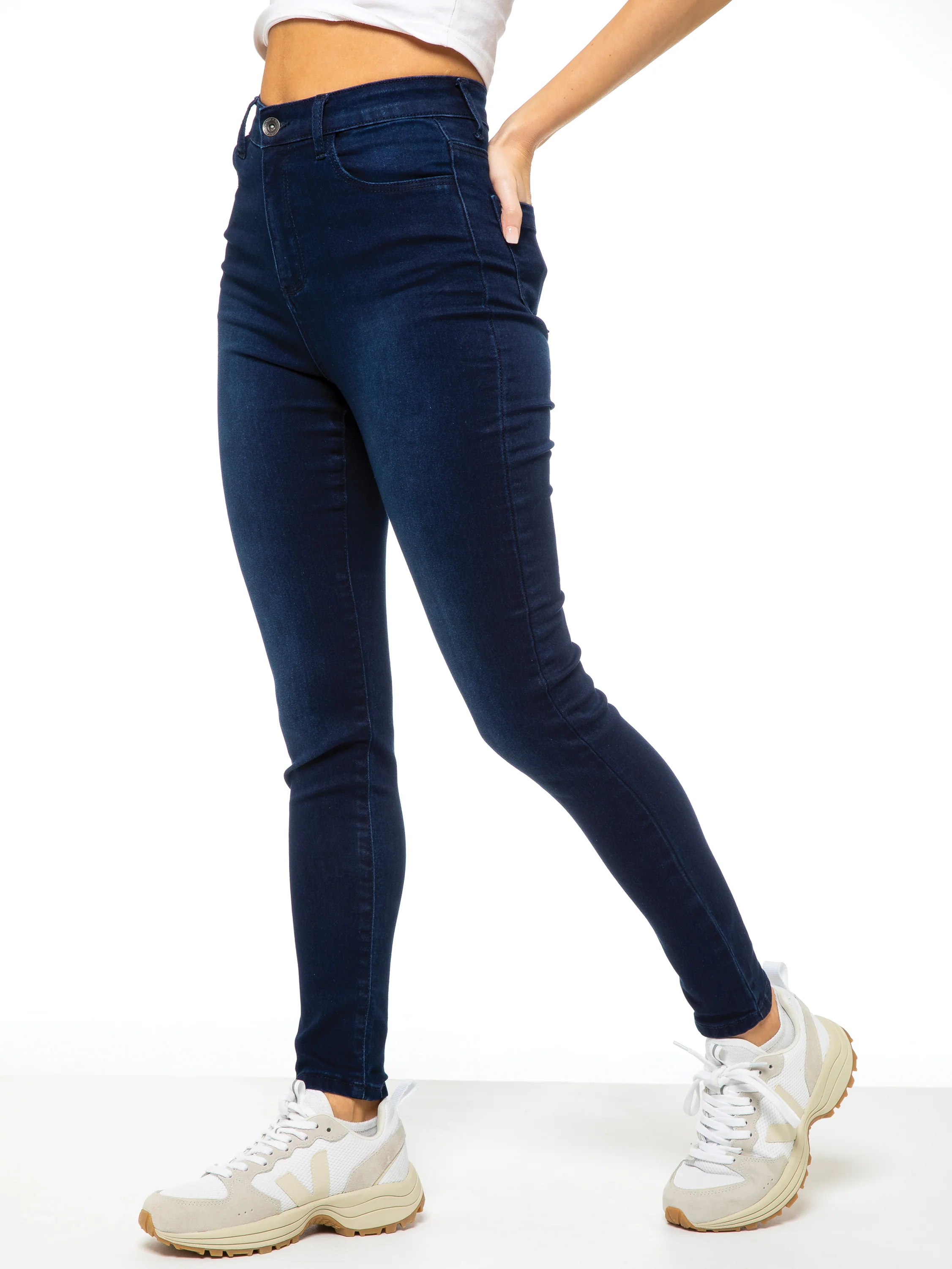Molly High Rise Skinny Jeans - Dark Blue - Image 3