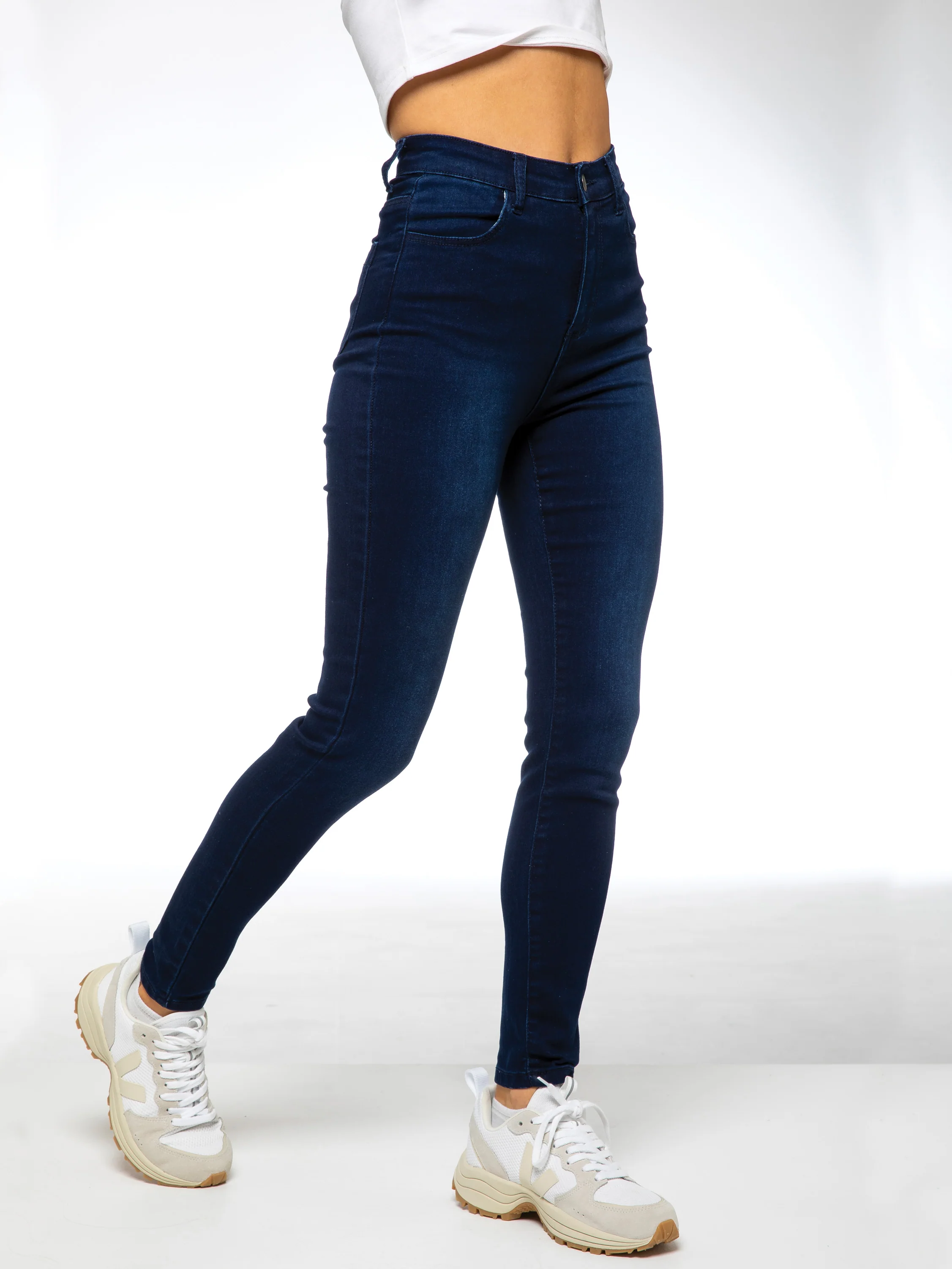 Molly High Rise Skinny Jeans - Dark Blue - Image 4
