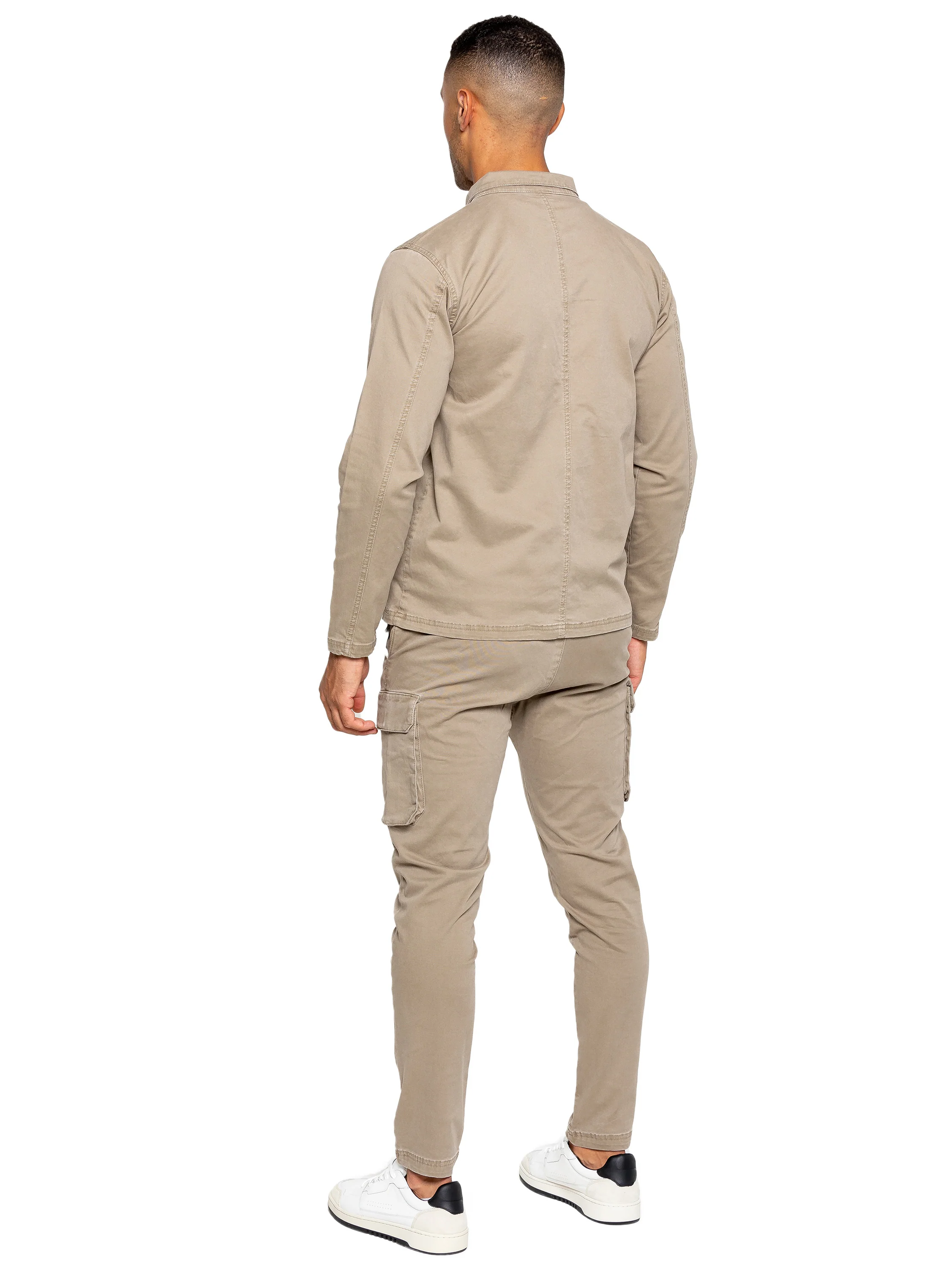 Nova Dye Cargo Jacket and Pants Set - Beige - Image 4