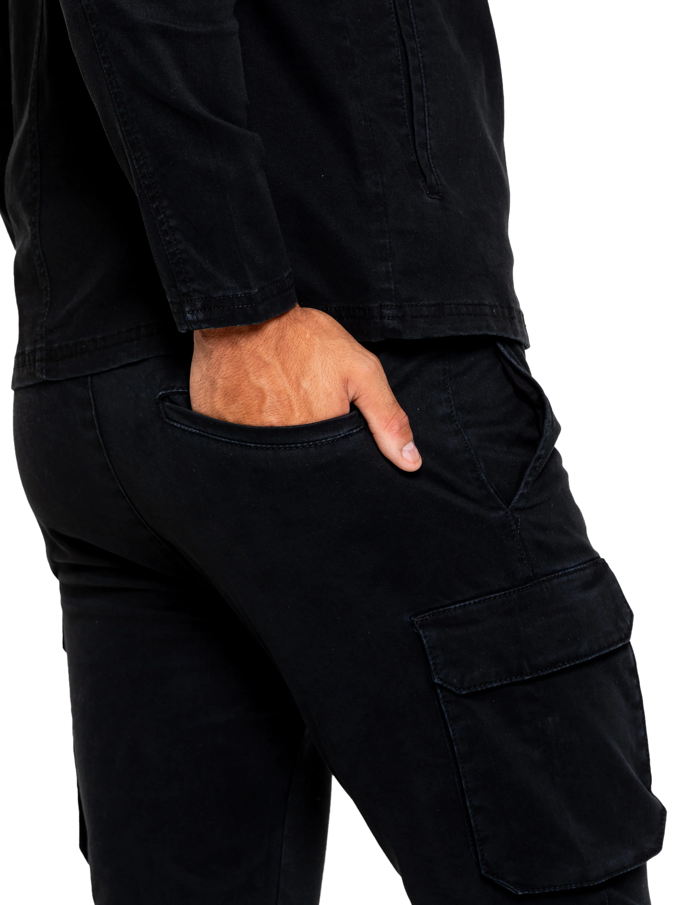 Nova Dye Cargo Jacket and Pants Set - Black - Image 4