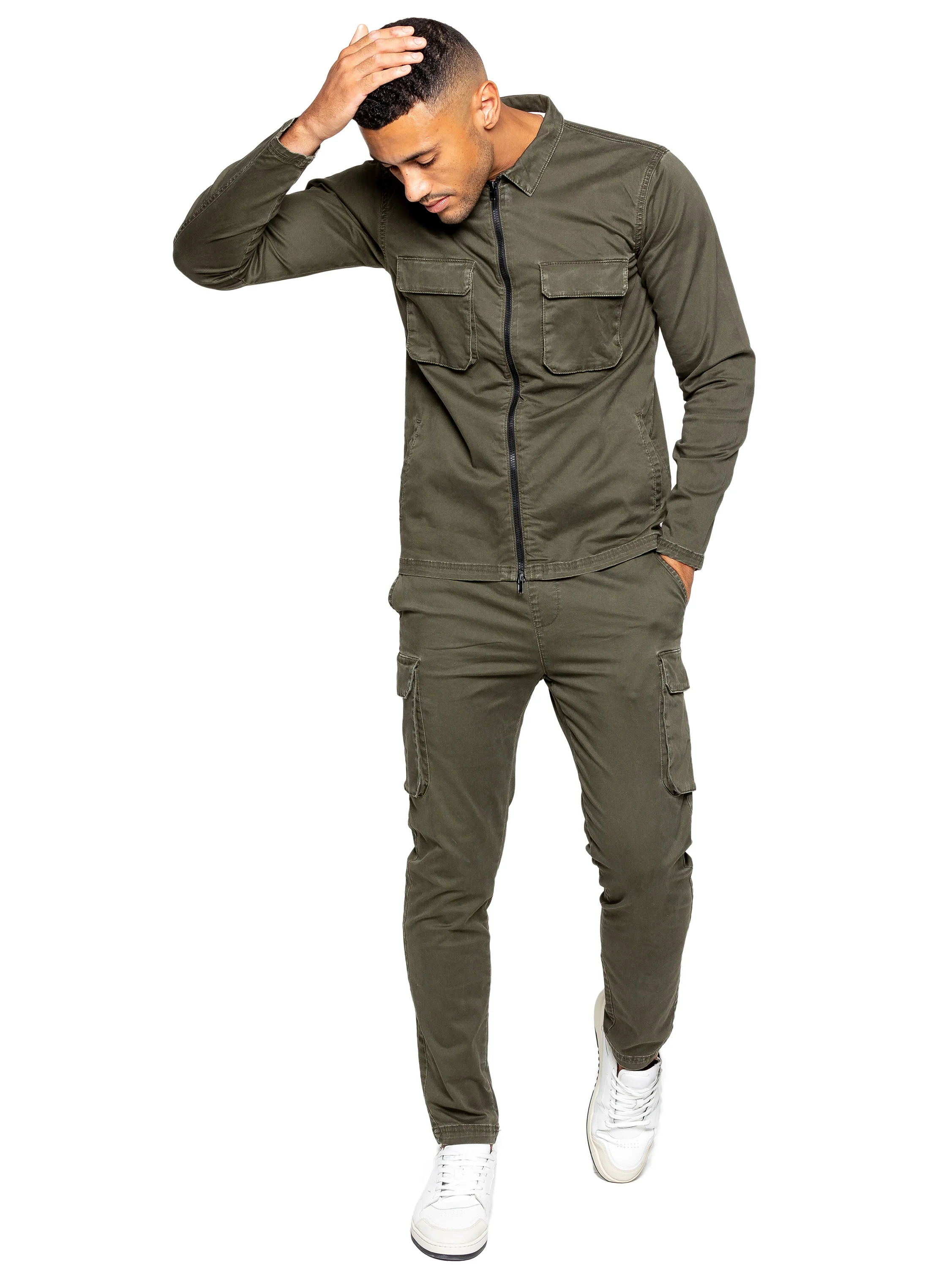Nova Dye Cargo Jacket and Pants Set - Khaki - Image 3