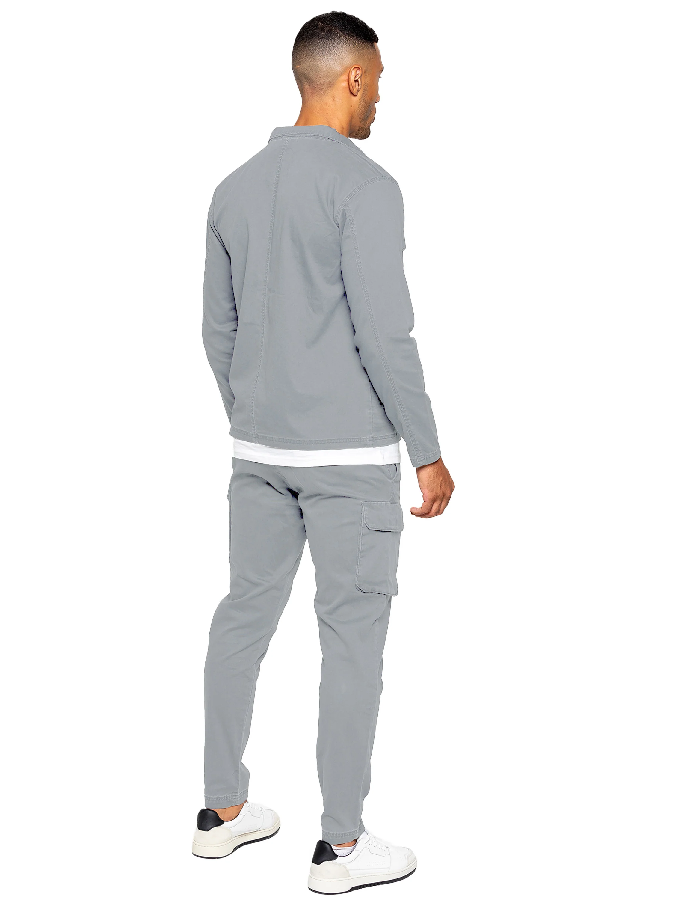Nova Dye Cargo Jacket and Pants Set - Light Grey - Image 4