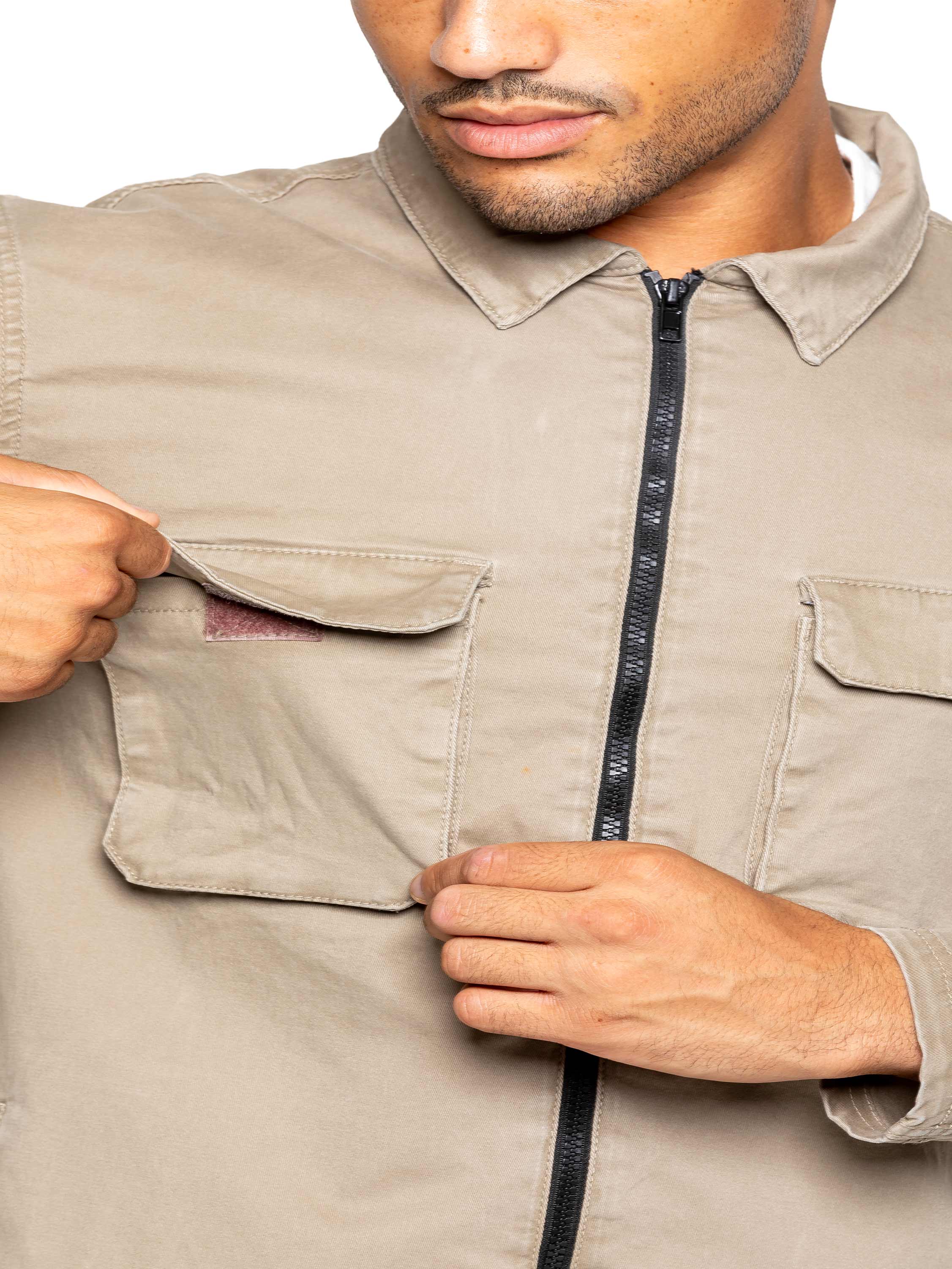 Nova Dye Cargo Jacket and Shorts Set - Beige - Image 4